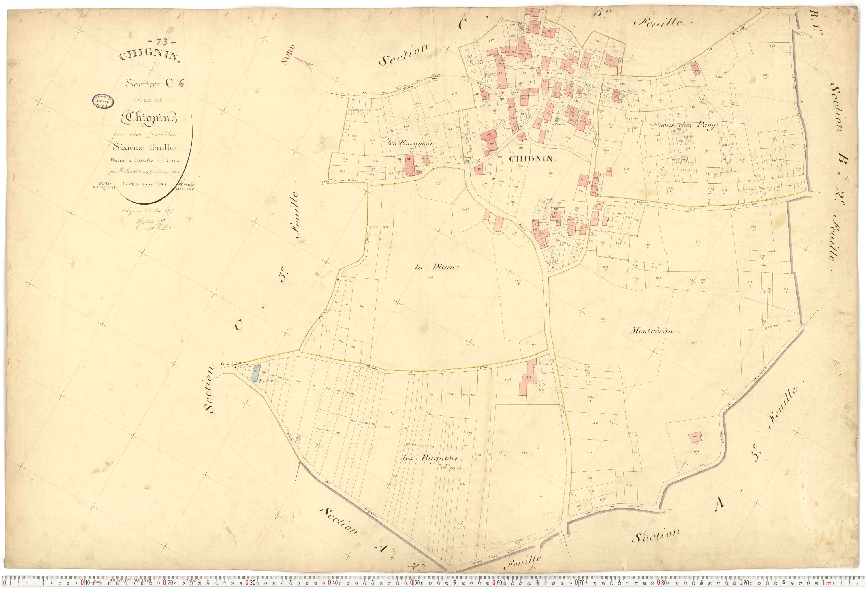 Chignin - Cadastre français (1877).
