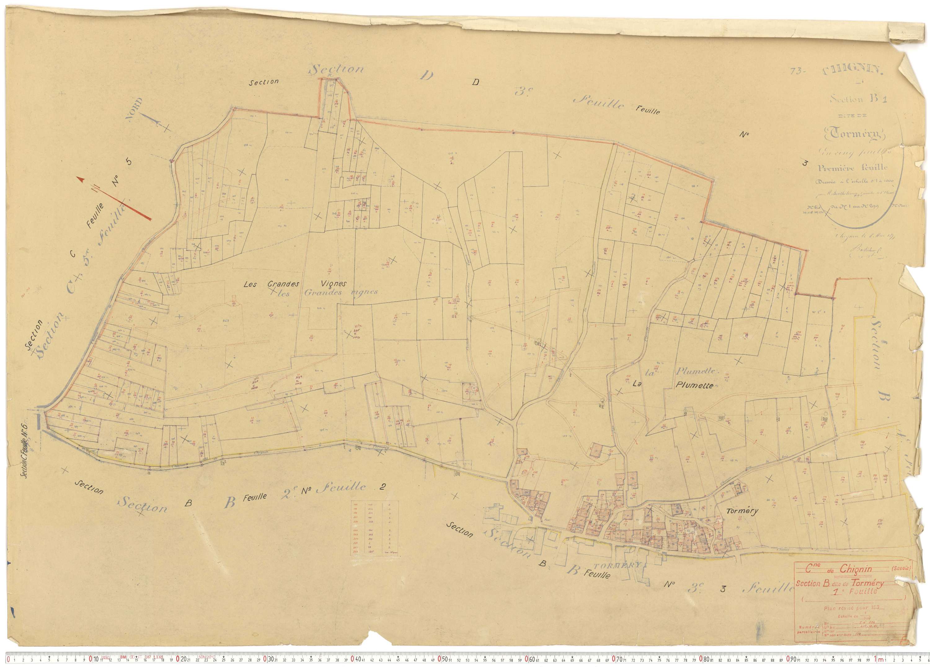 Chignin - Cadastre rénové version de travail (1945).