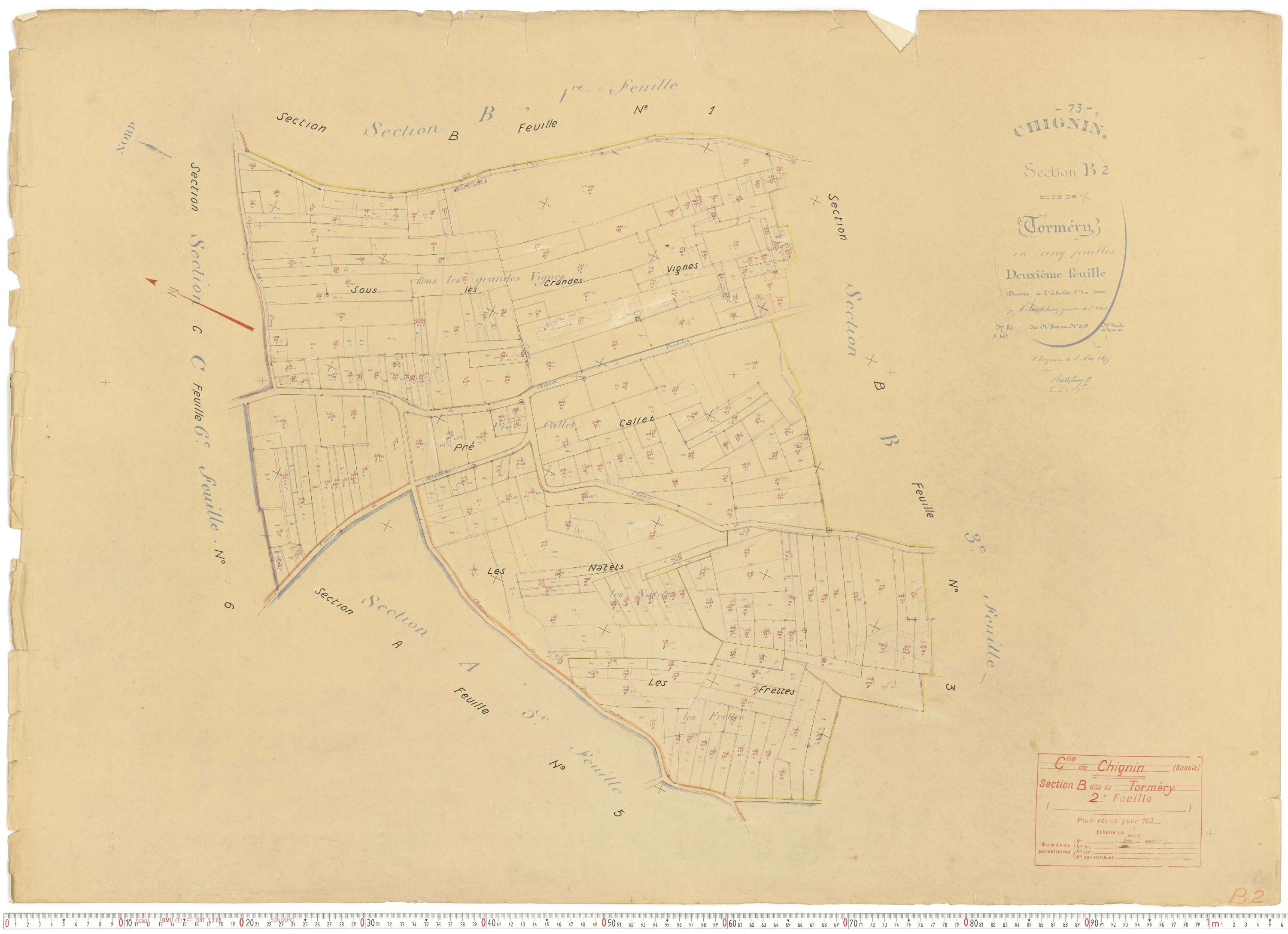 Chignin - Cadastre rénové version de travail (1945).