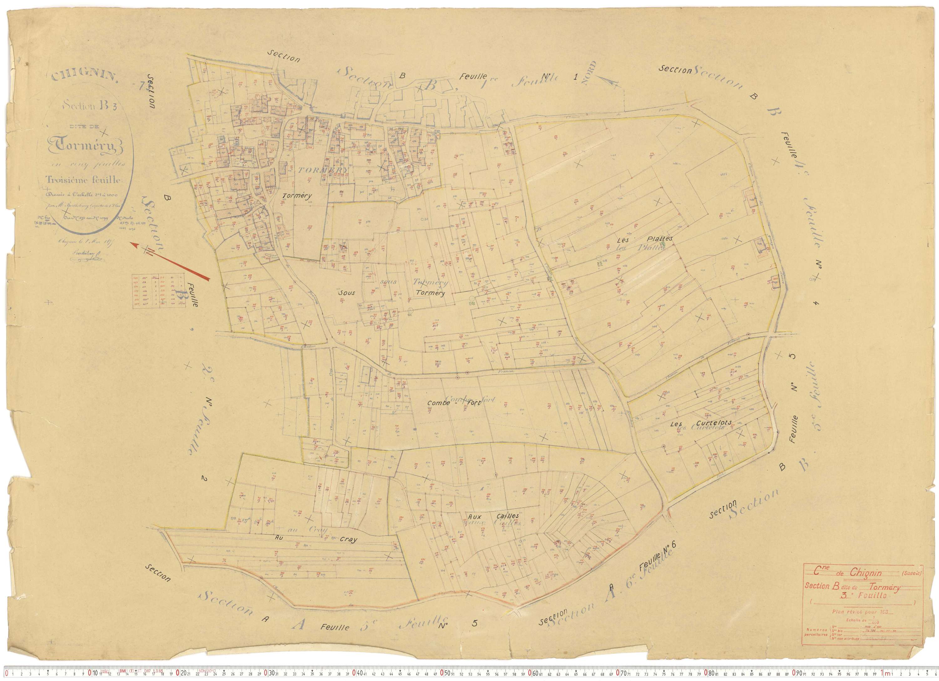Chignin - Cadastre rénové version de travail (1945).