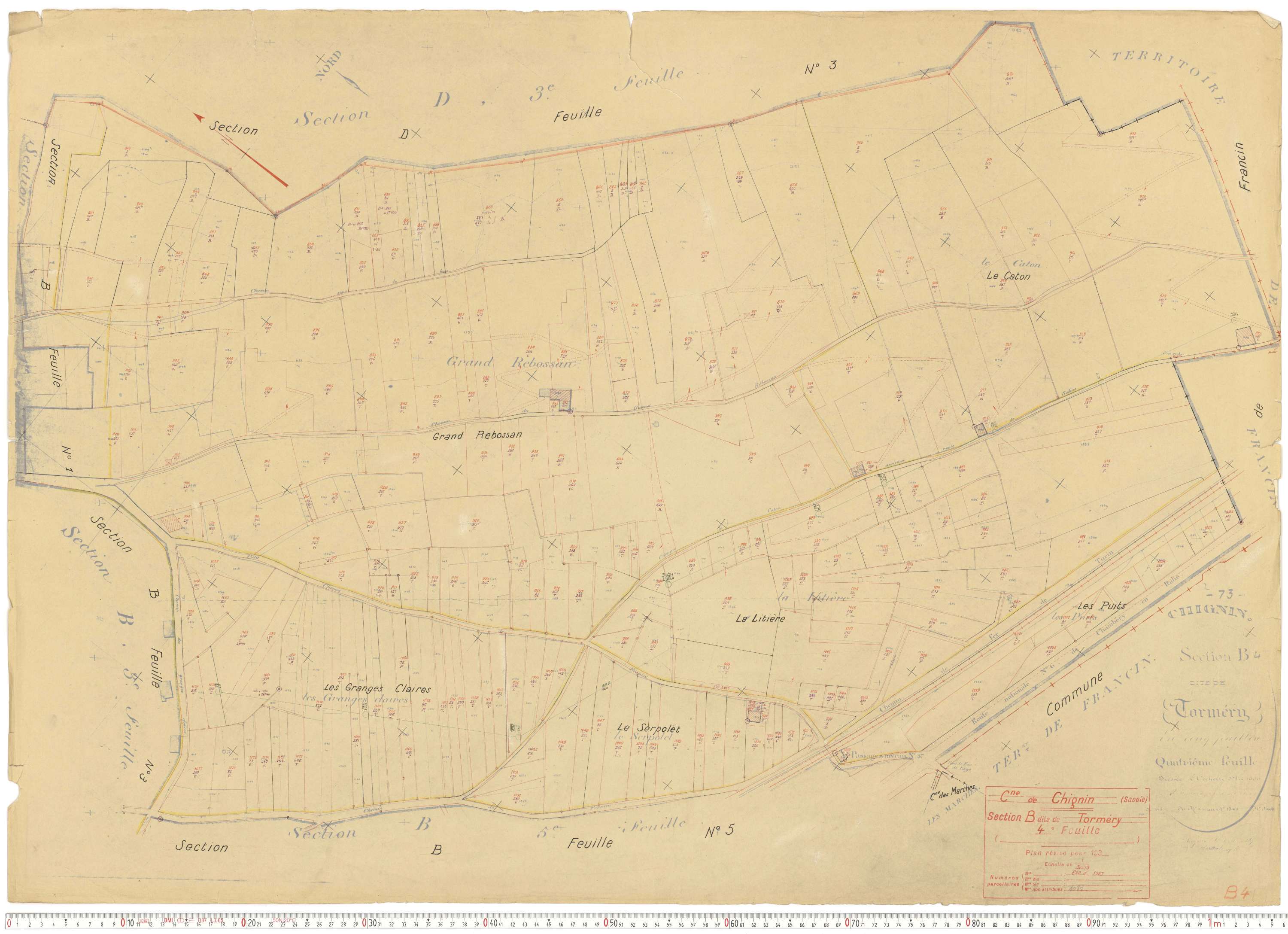 Chignin - Cadastre rénové version de travail (1945).
