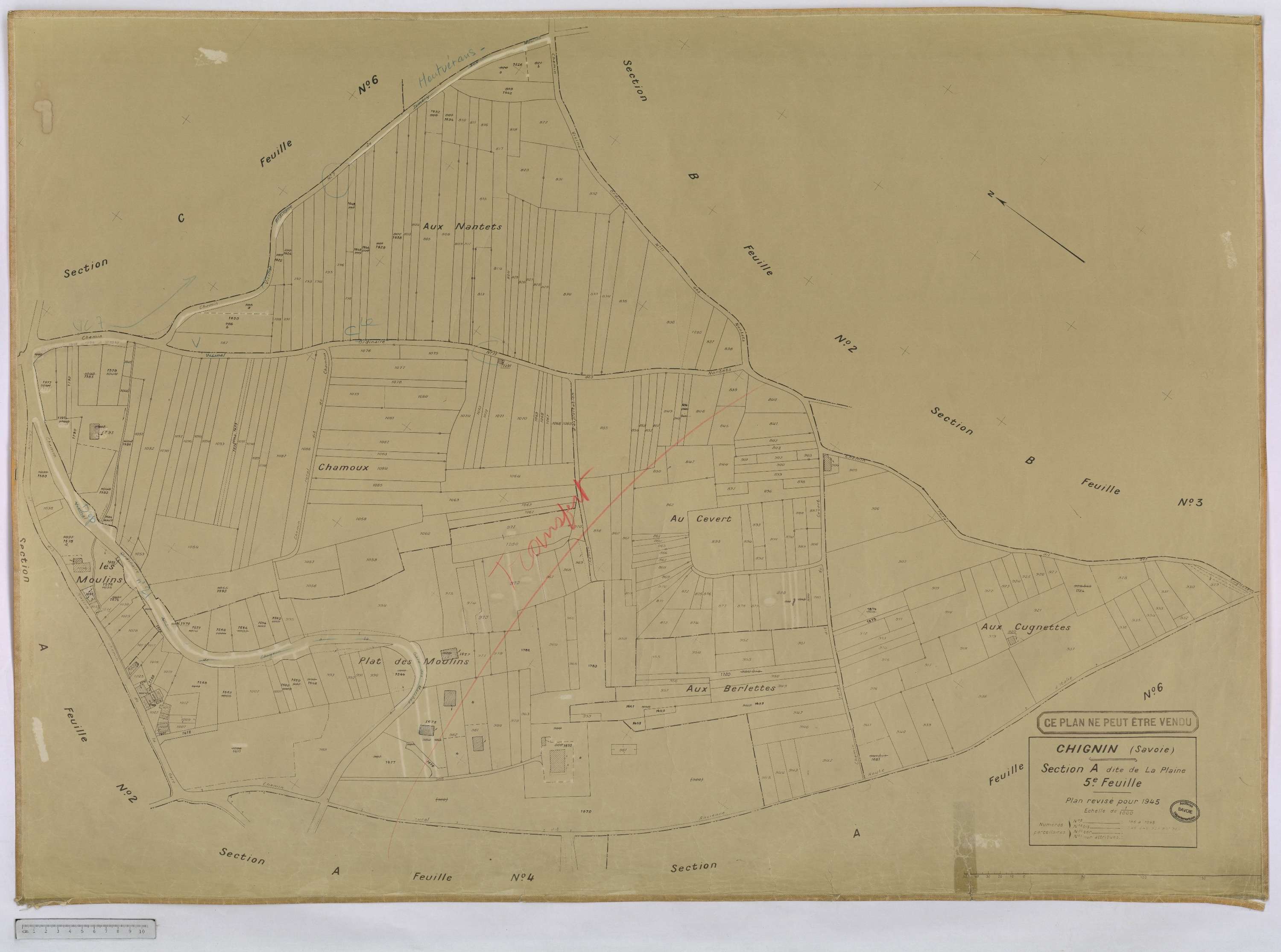 Chignin - Cadastre rénové version définitive (1945).