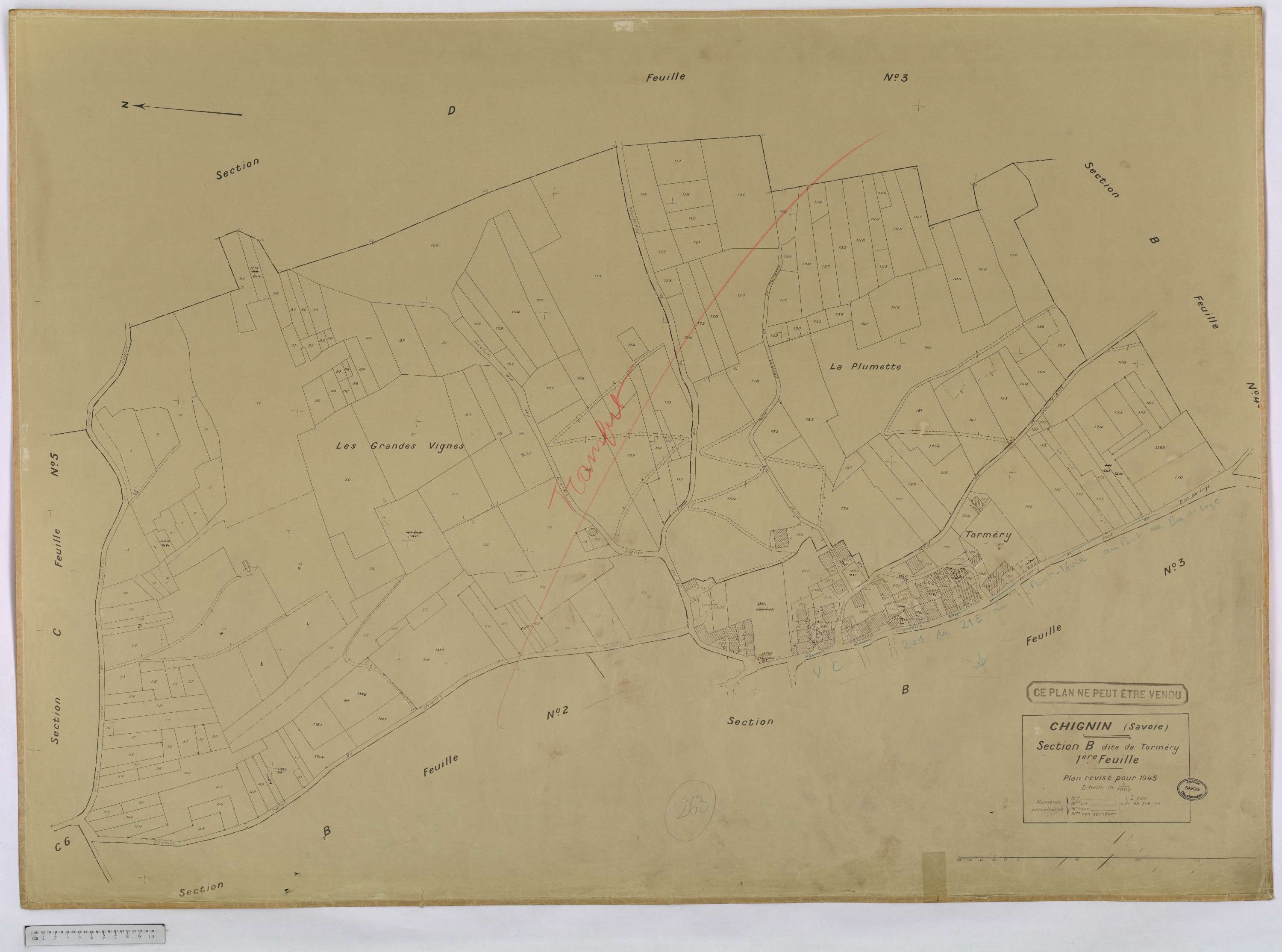 Chignin - Cadastre rénové version définitive (1945).