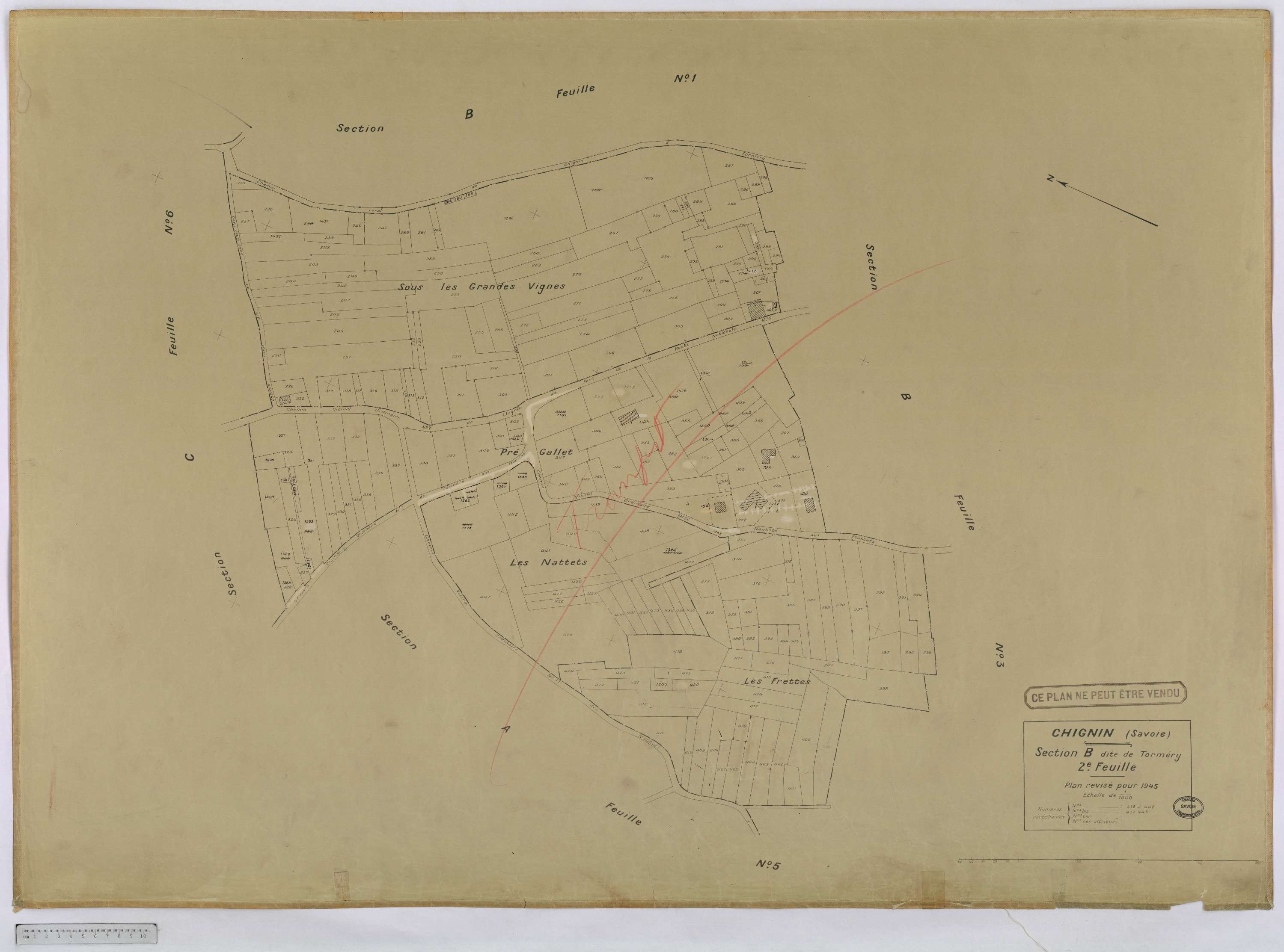 Chignin - Cadastre rénové version définitive (1945).