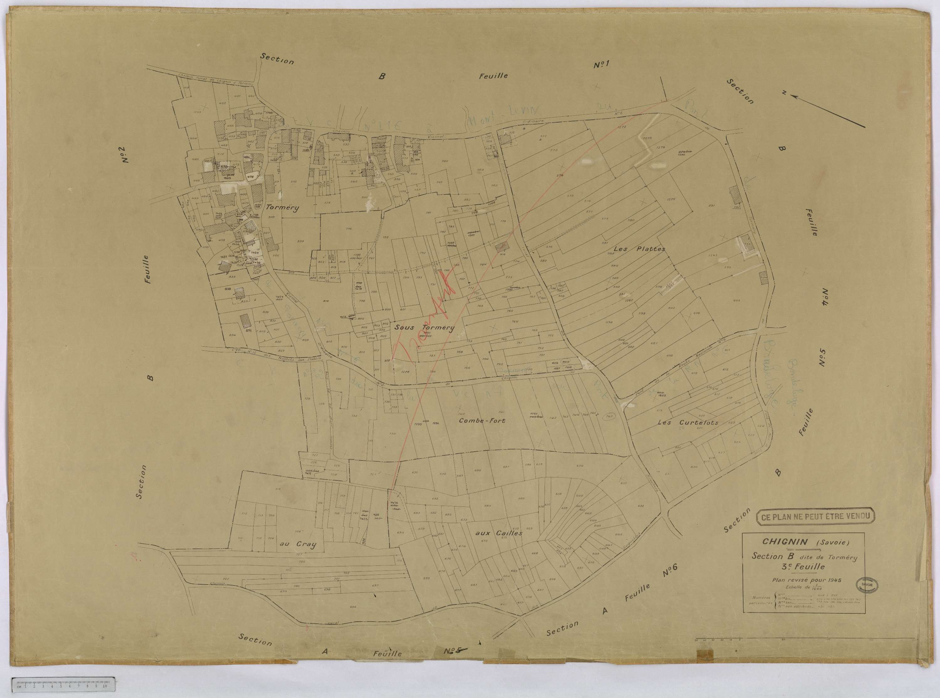 Chignin - Cadastre rénové version définitive (1945).