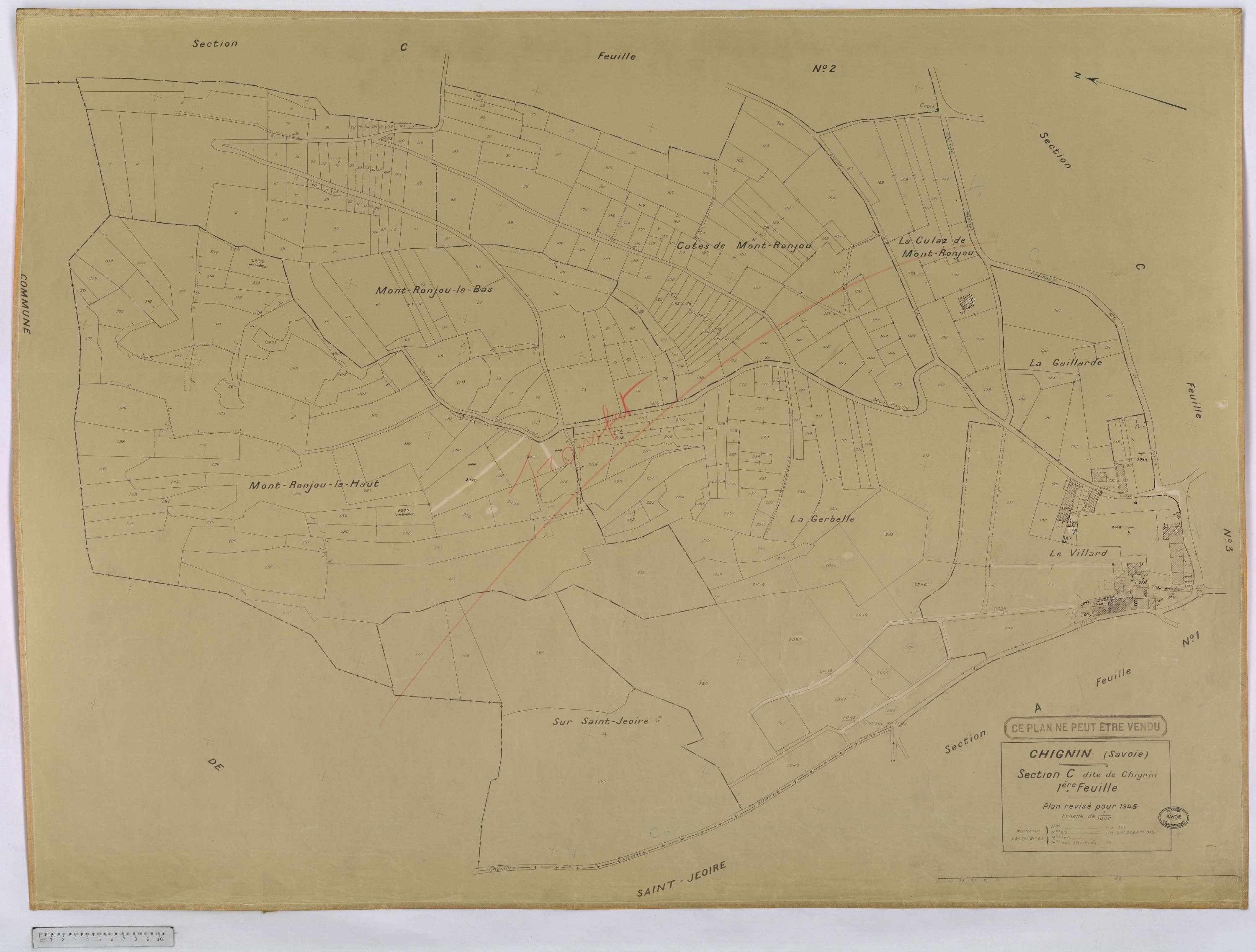 Chignin - Cadastre rénové version définitive (1945).