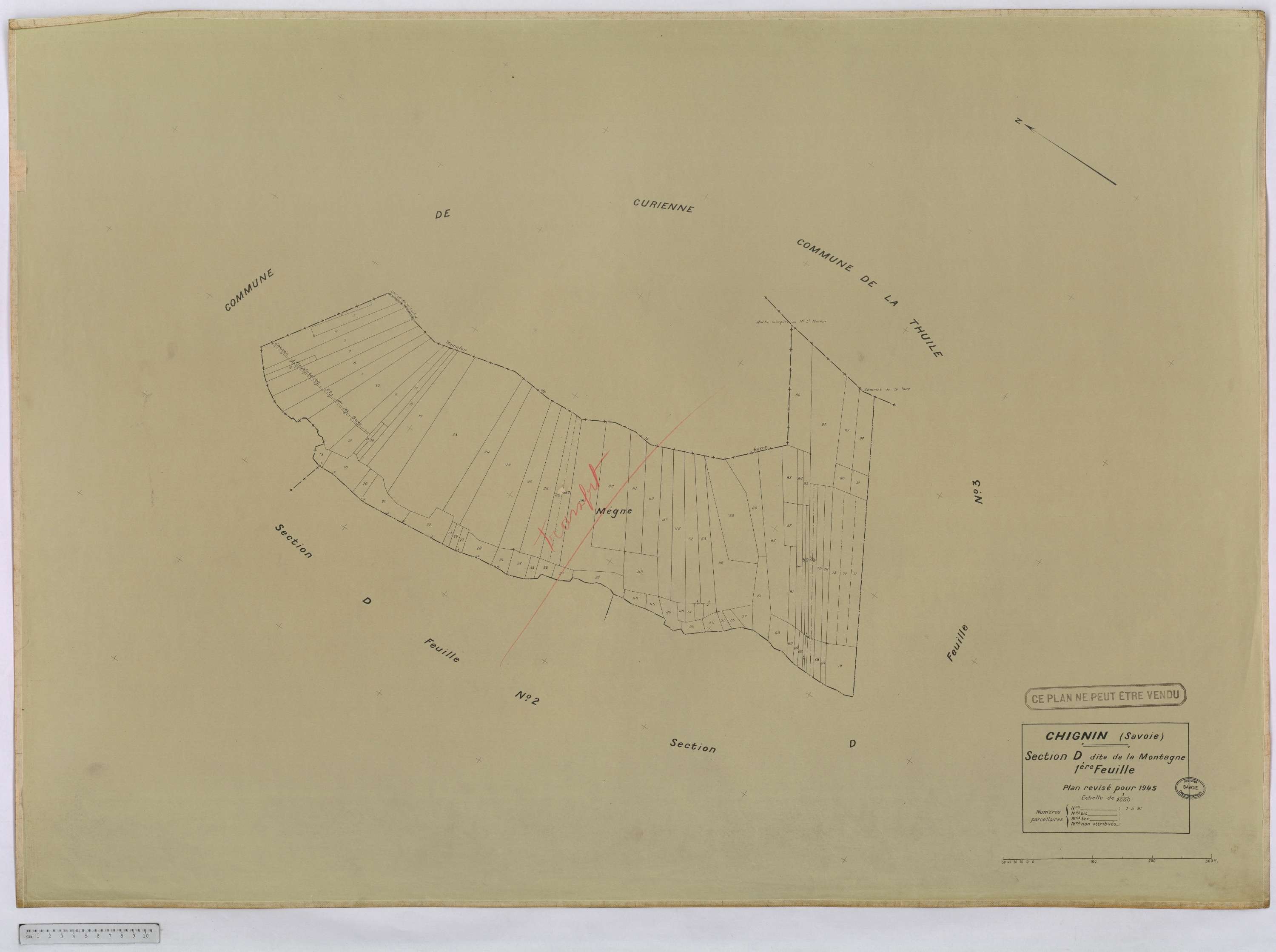 Chignin - Cadastre rénové version définitive (1945).