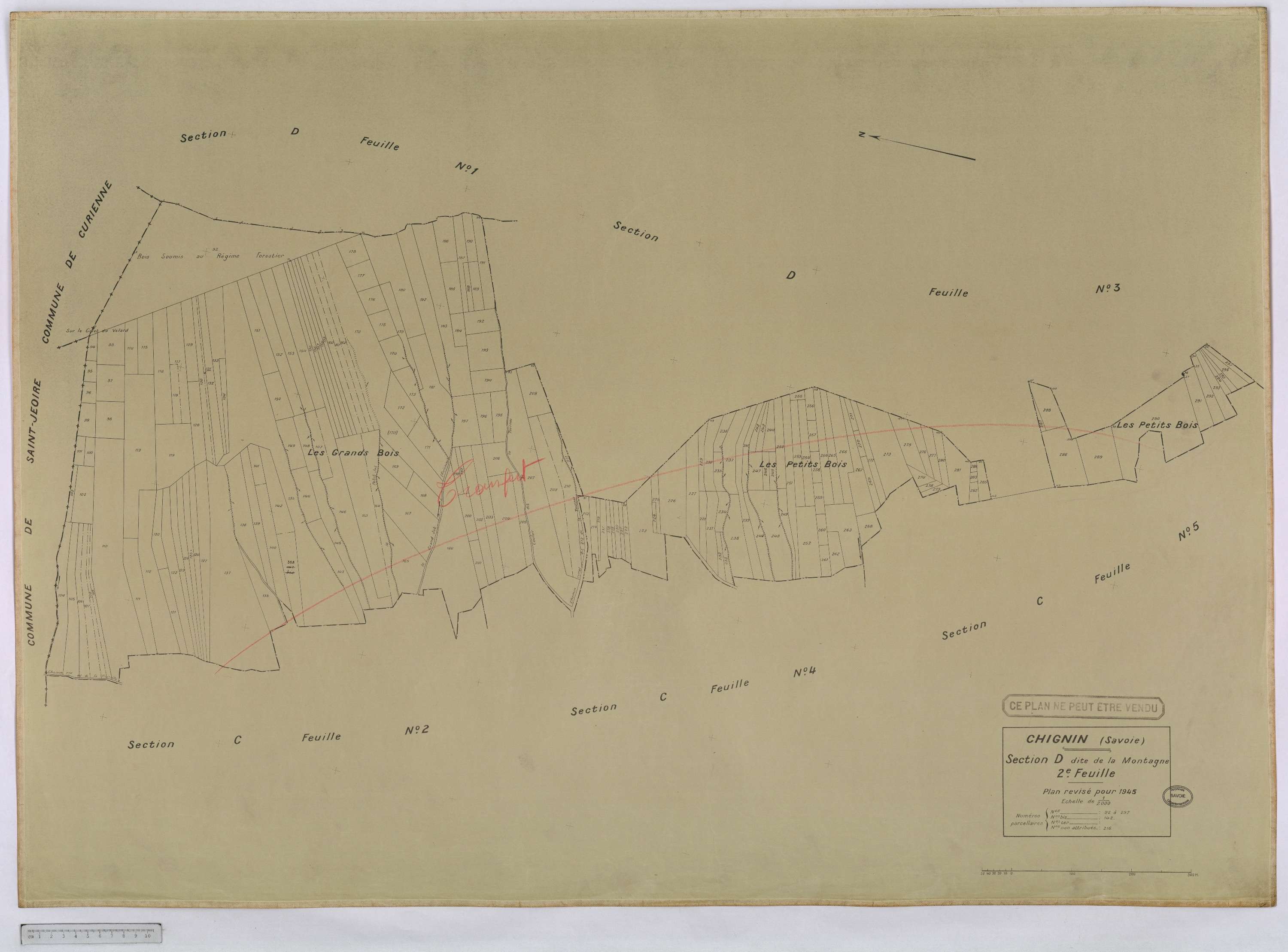 Chignin - Cadastre rénové version définitive (1945).