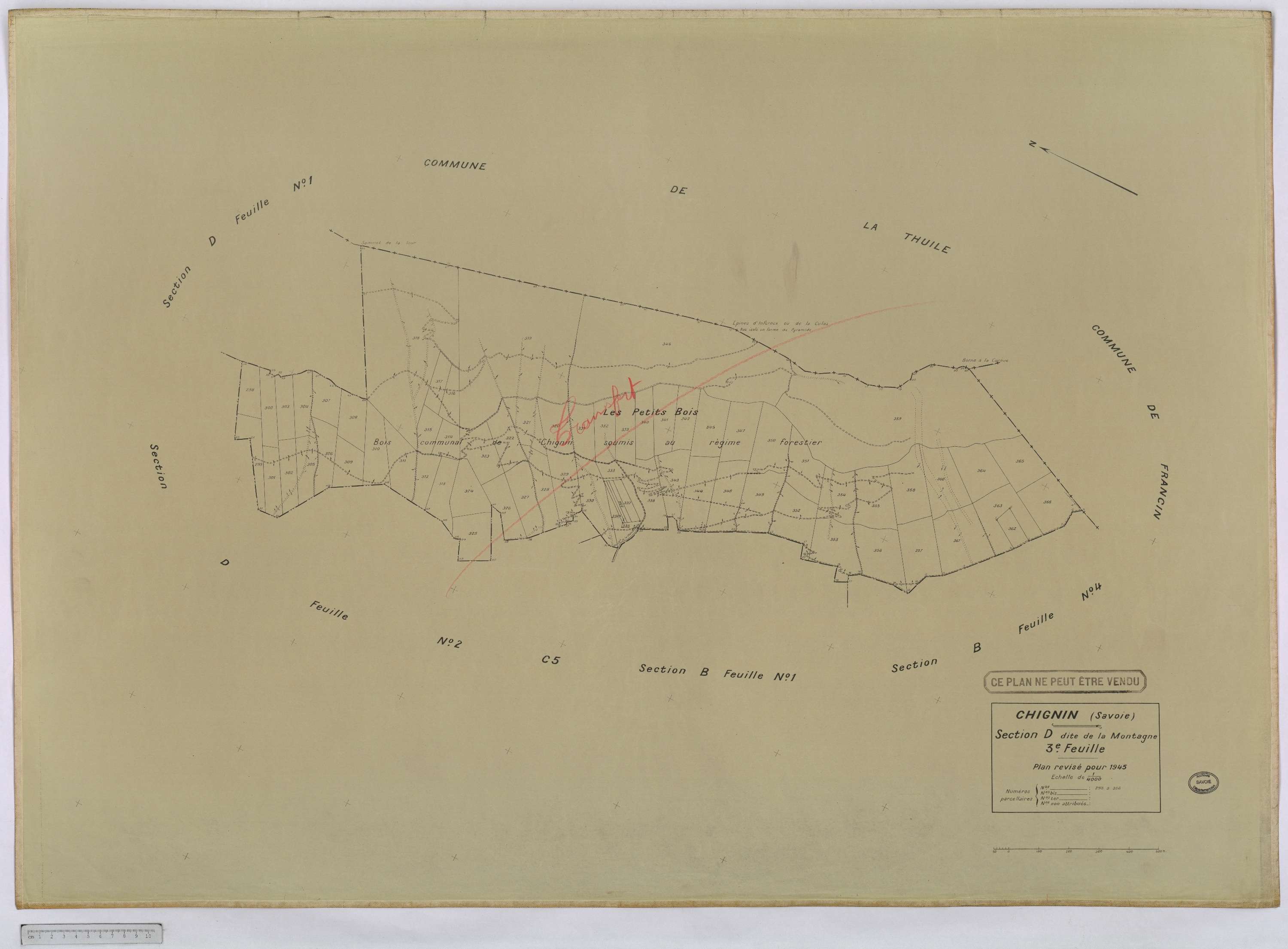 Chignin - Cadastre rénové version définitive (1945).