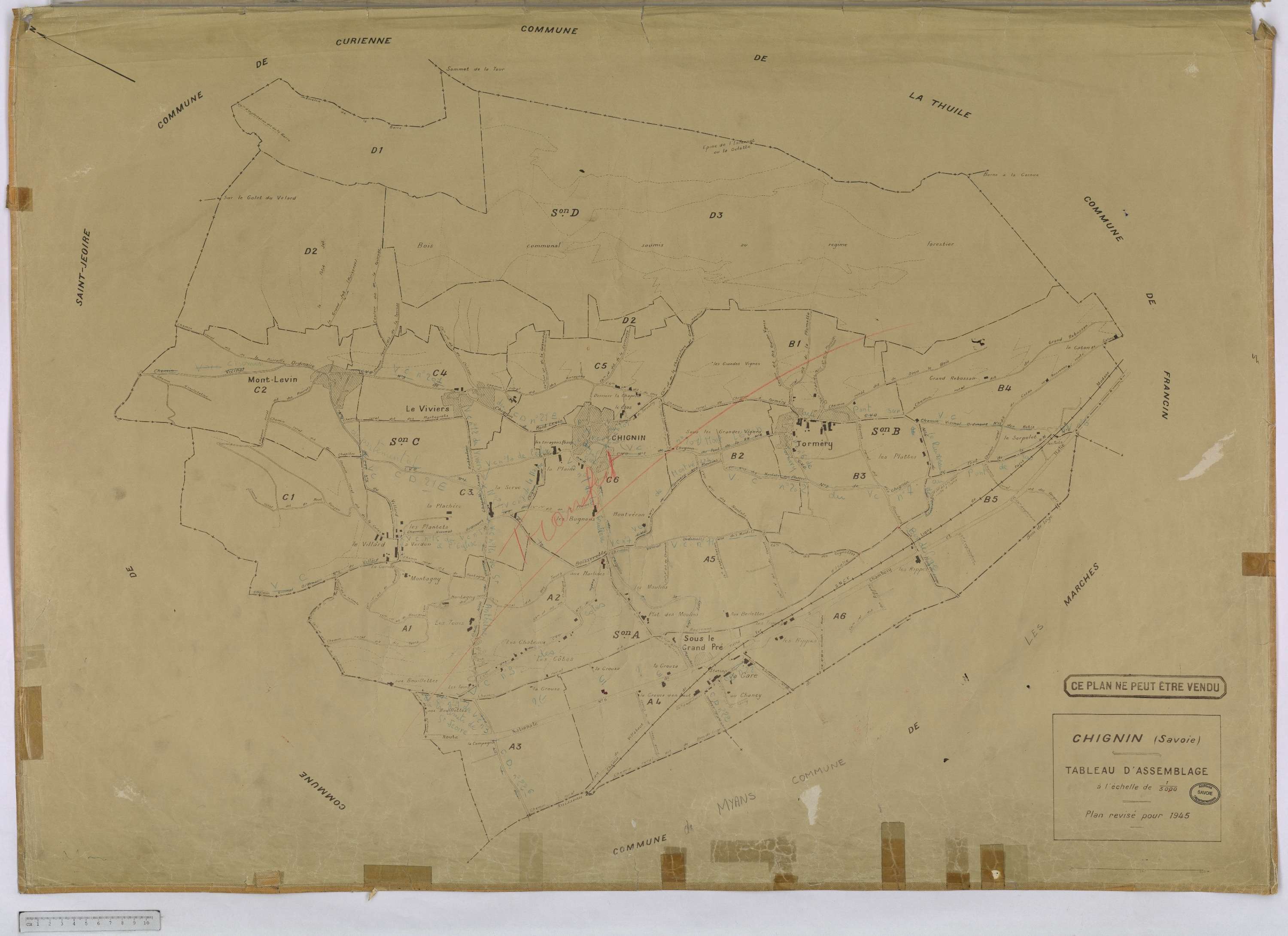 Chignin - Cadastre rénové version définitive (1945).