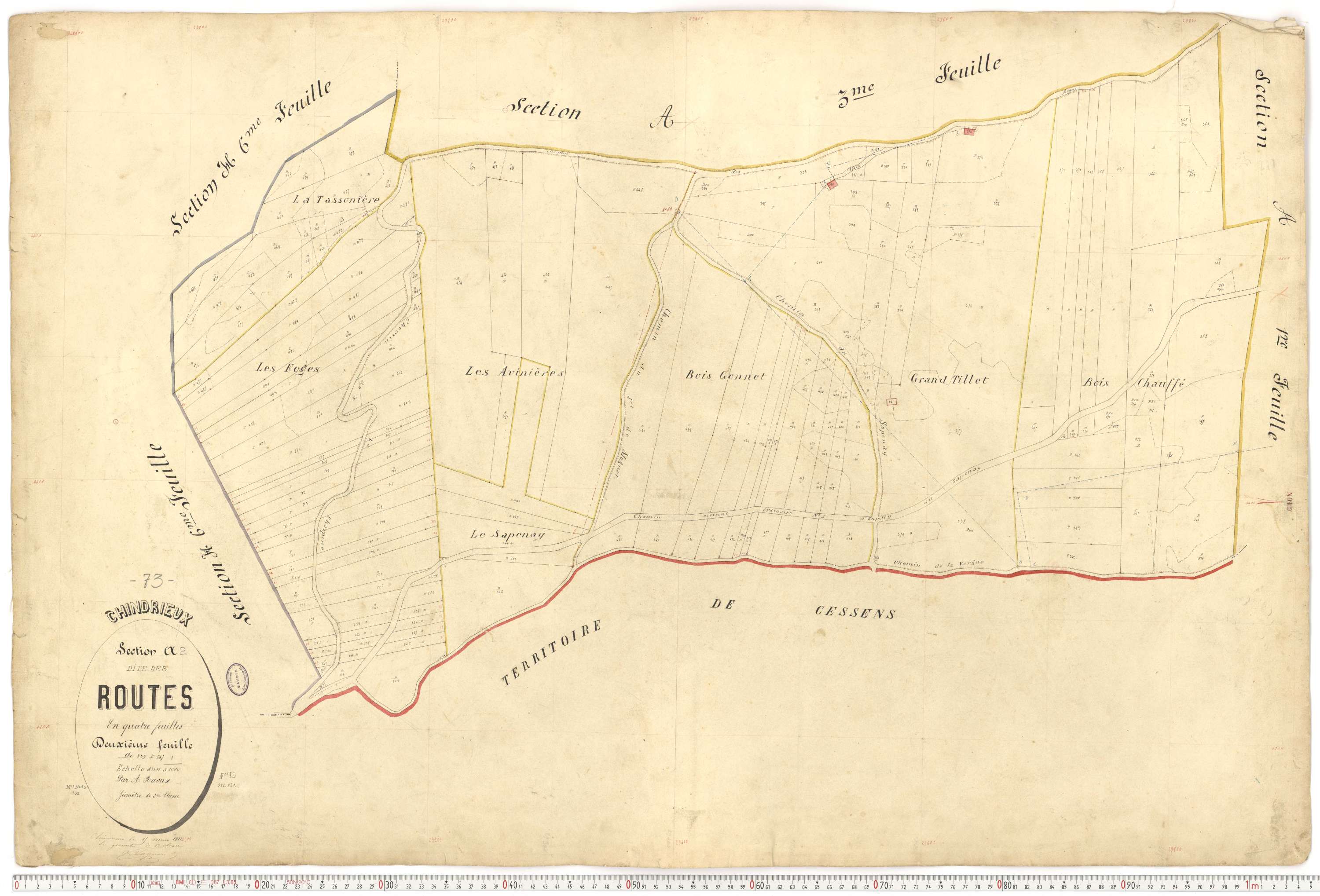 Chindrieux - Cadastre français (1883).