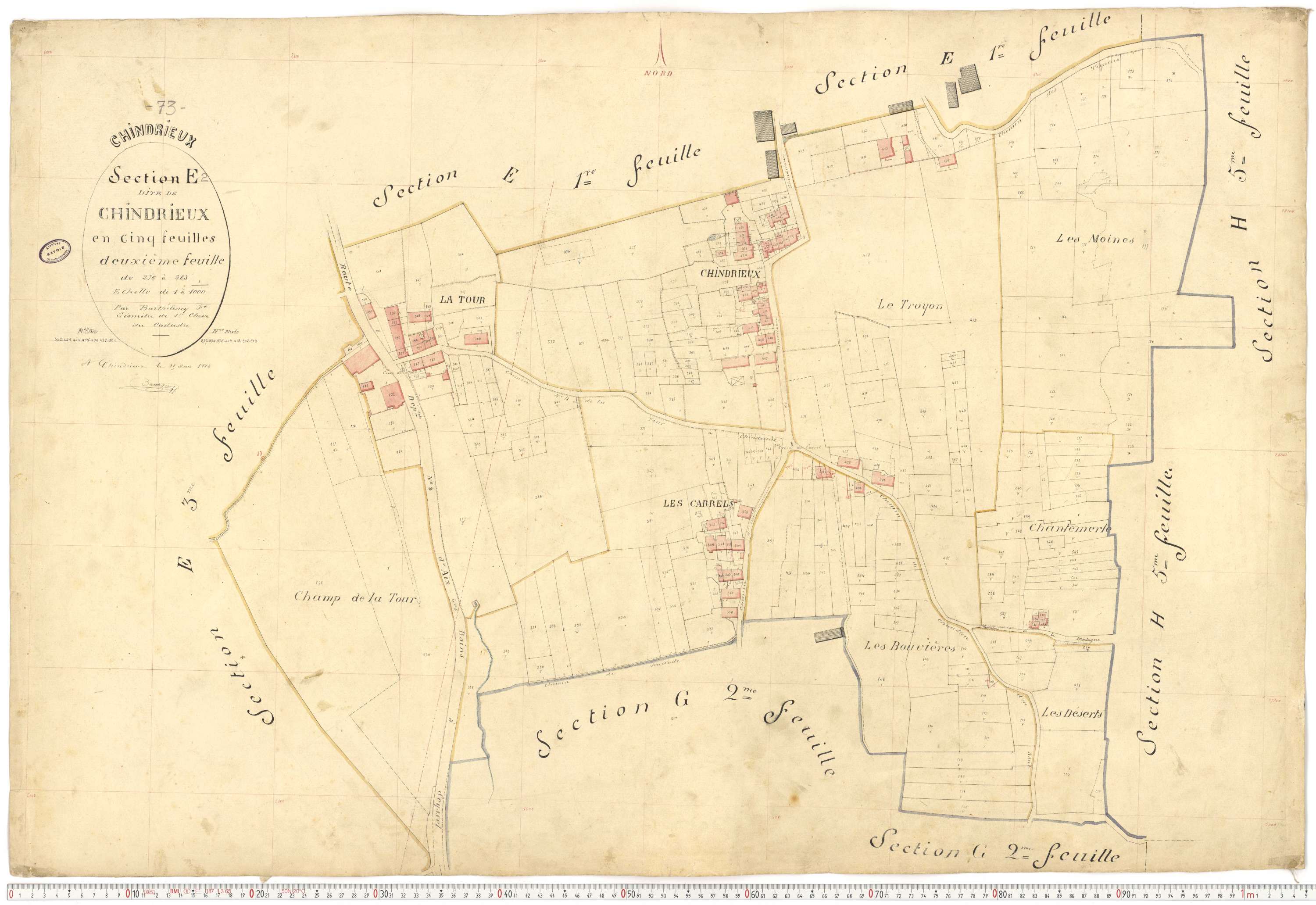 Chindrieux - Cadastre français (1883).