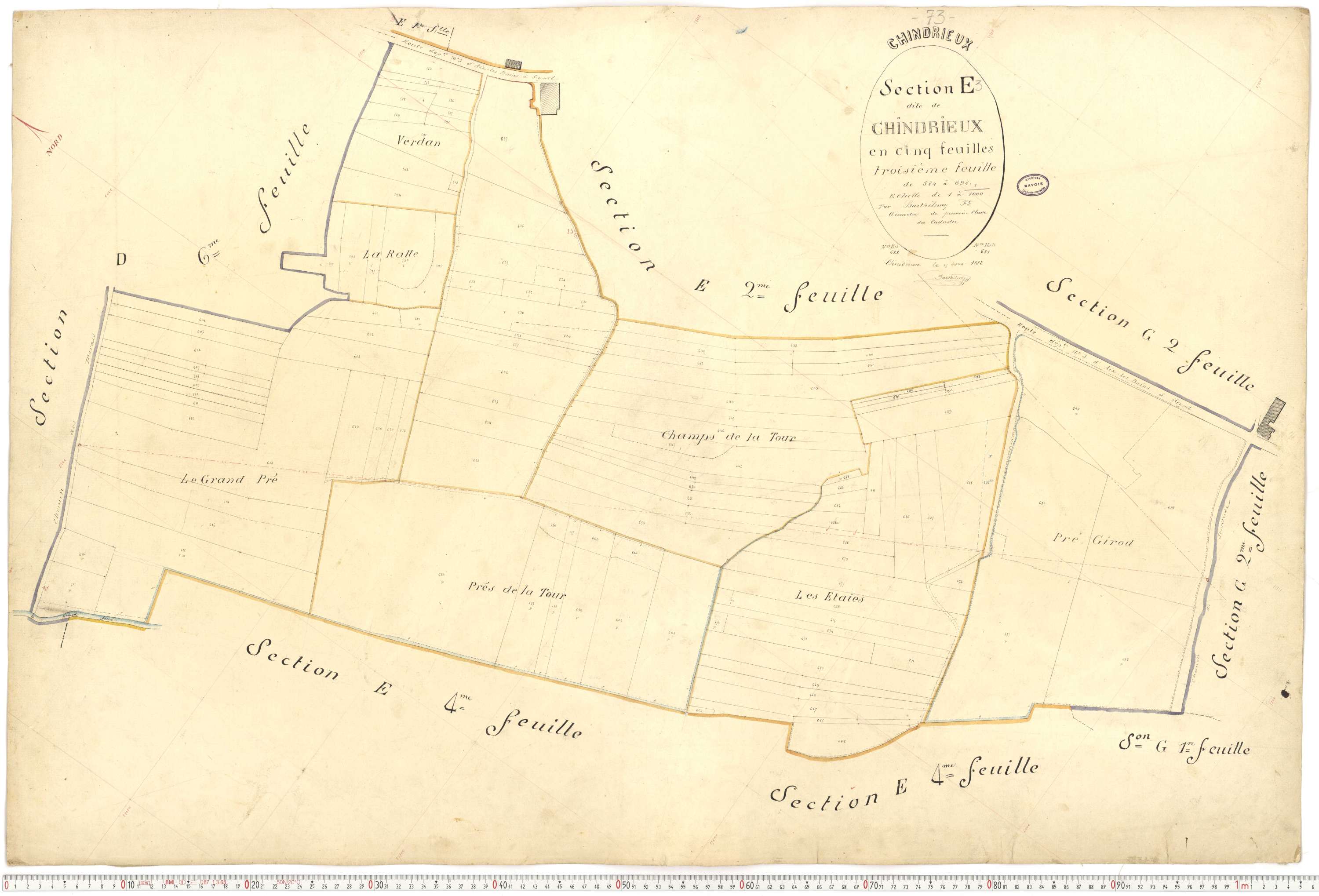 Chindrieux - Cadastre français (1883).