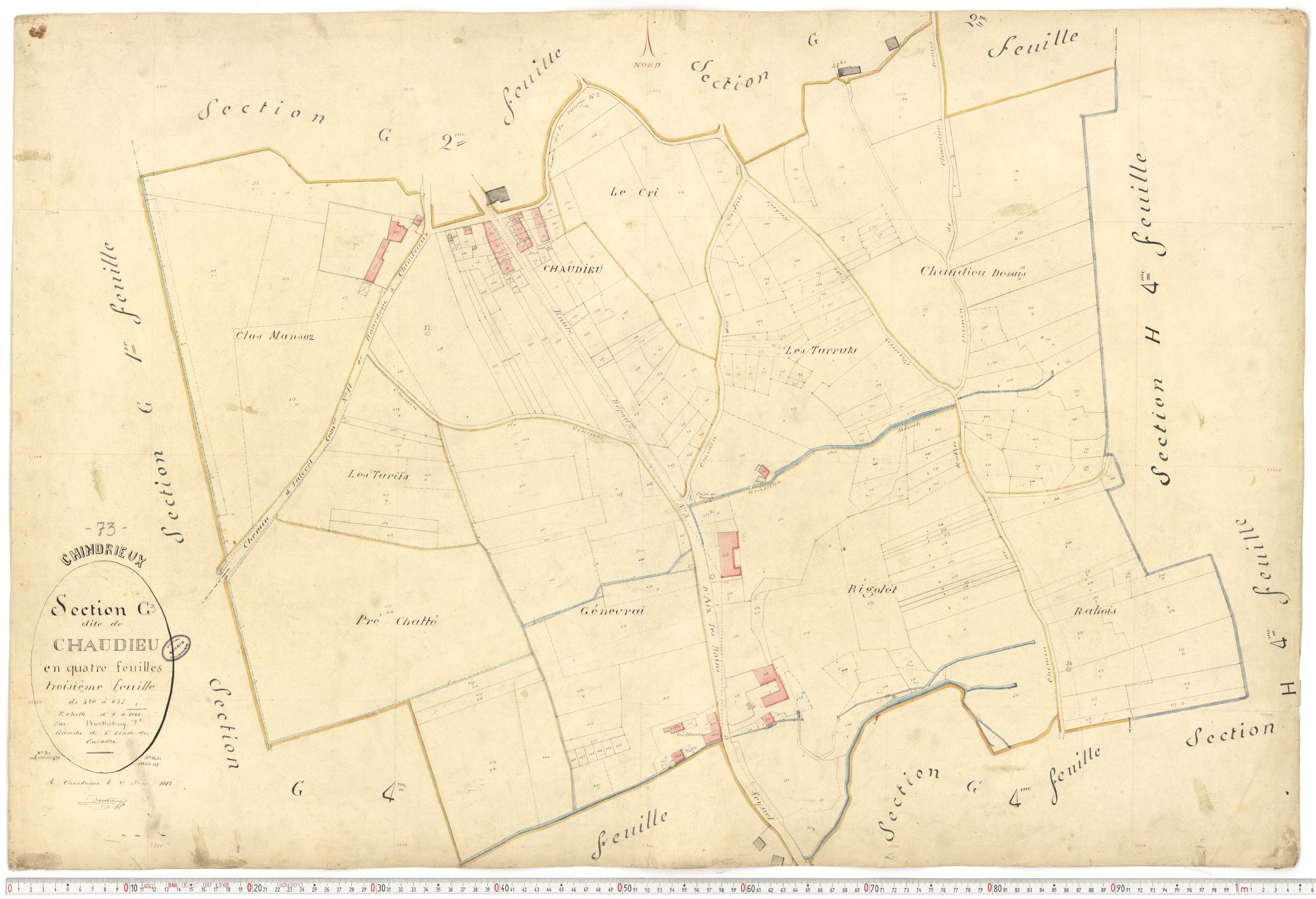 Chindrieux - Cadastre français (1883).