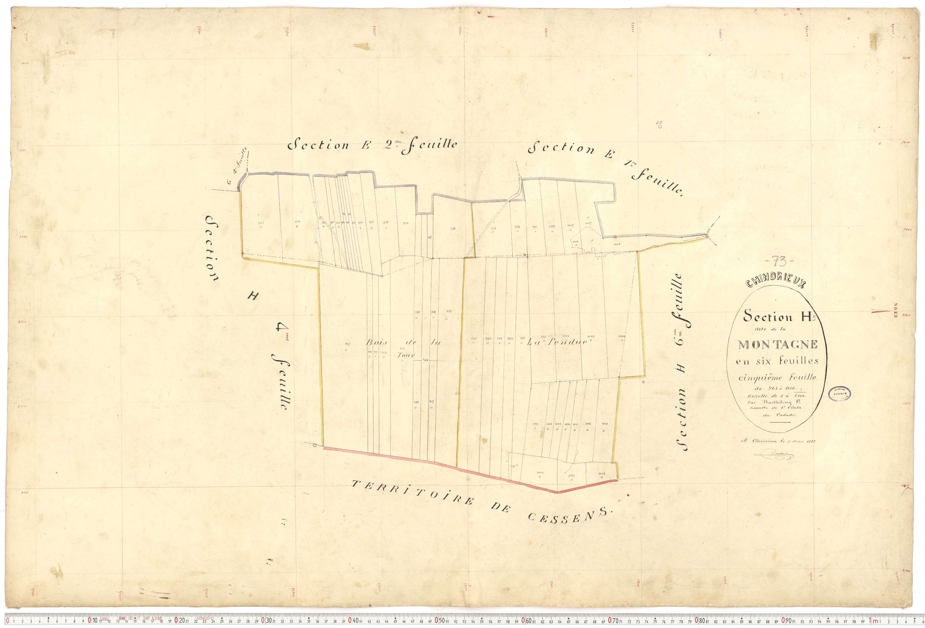 Chindrieux - Cadastre français (1883).