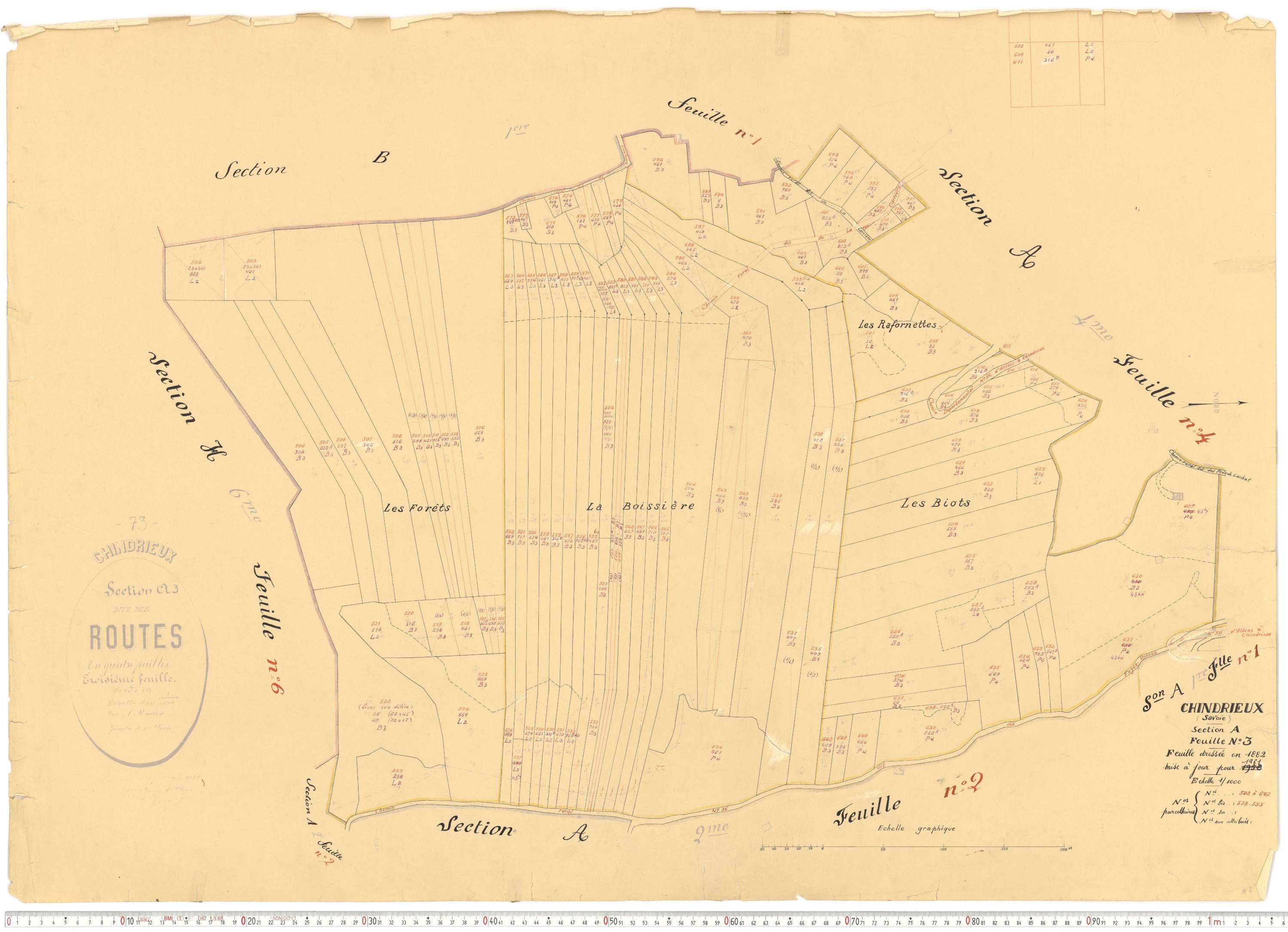 Chindrieux - Cadastre rénové, version de travail (1961).