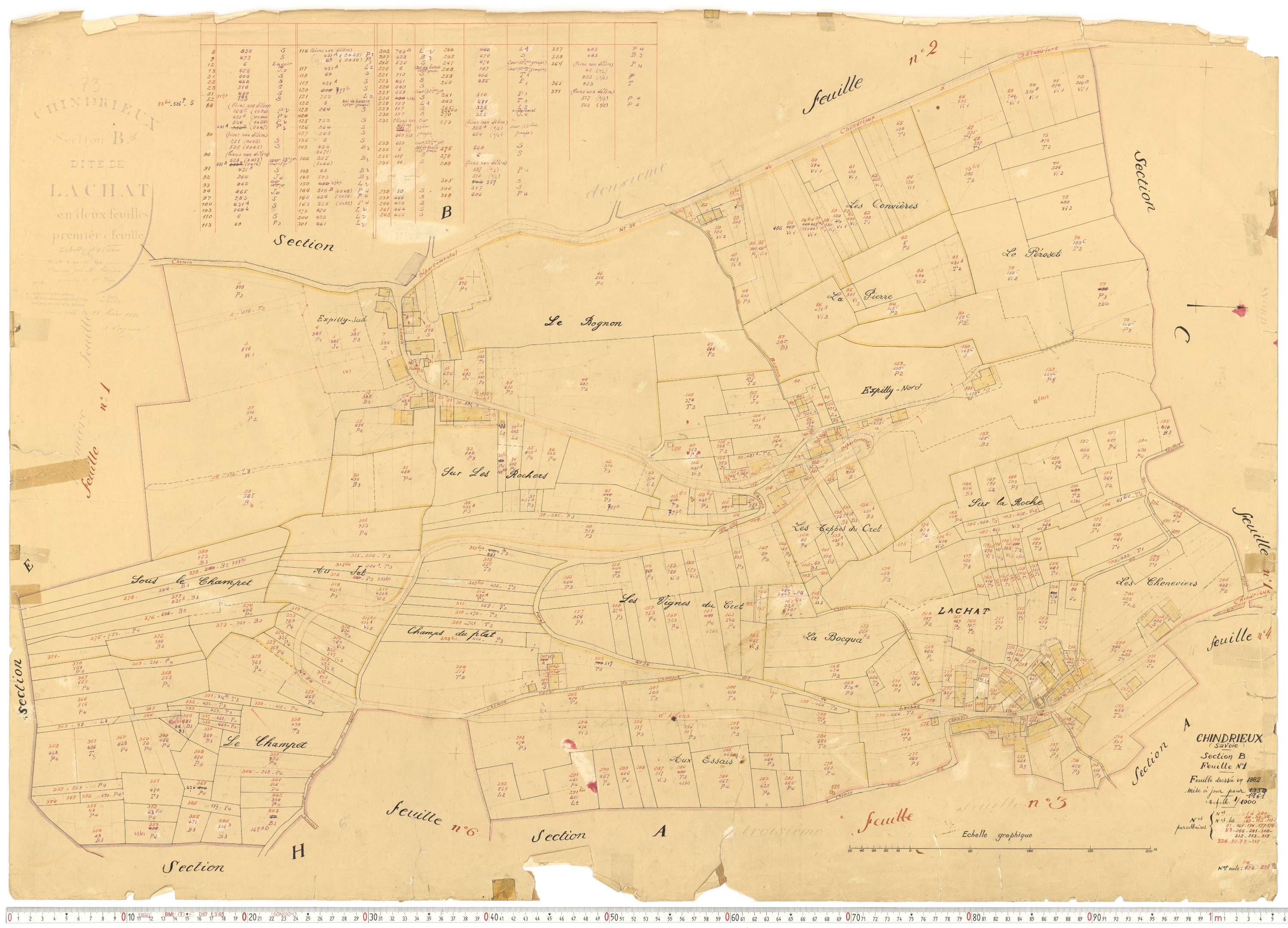 Chindrieux - Cadastre rénové, version de travail (1961).