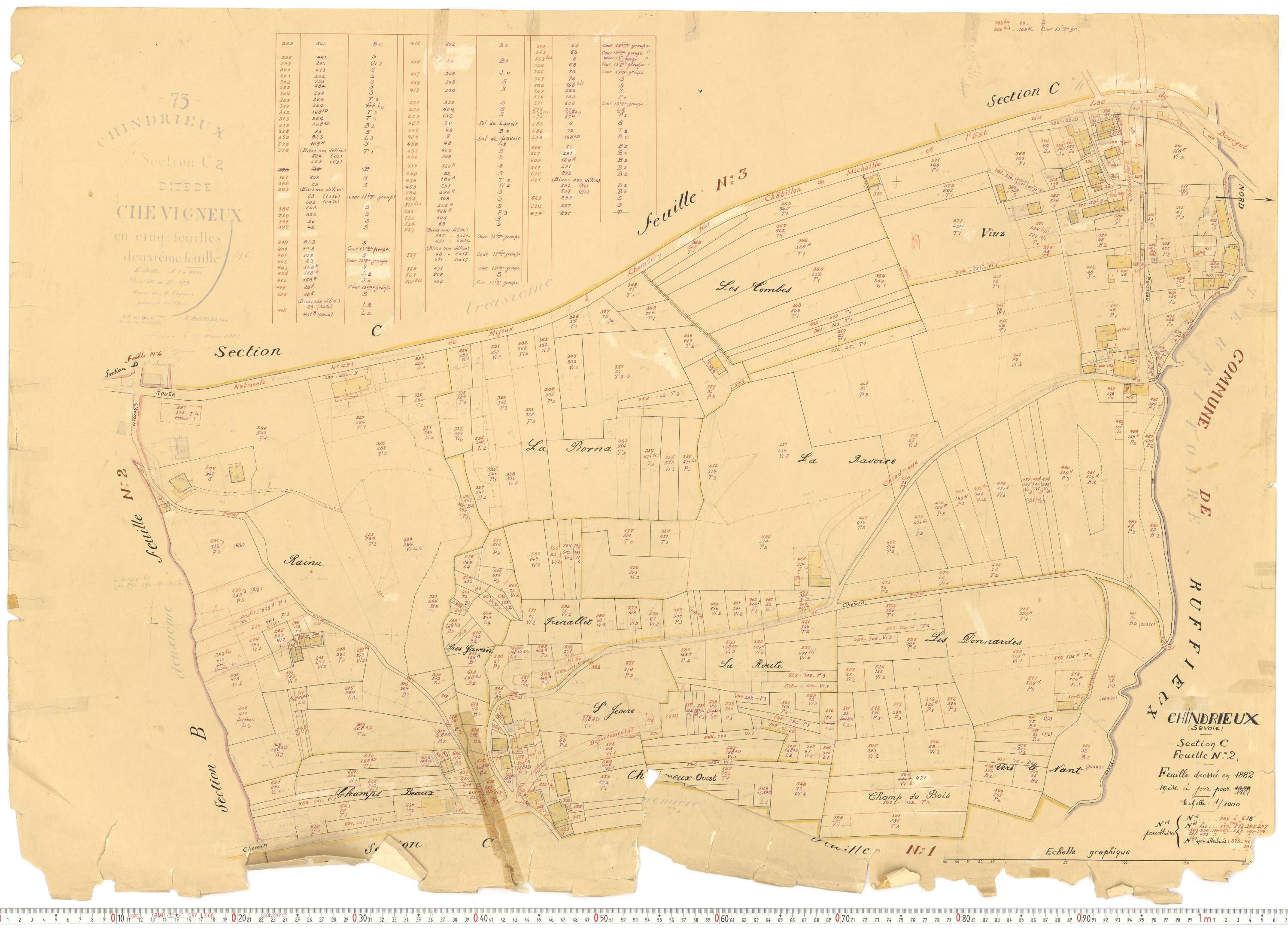 Chindrieux - Cadastre rénové, version de travail (1961).