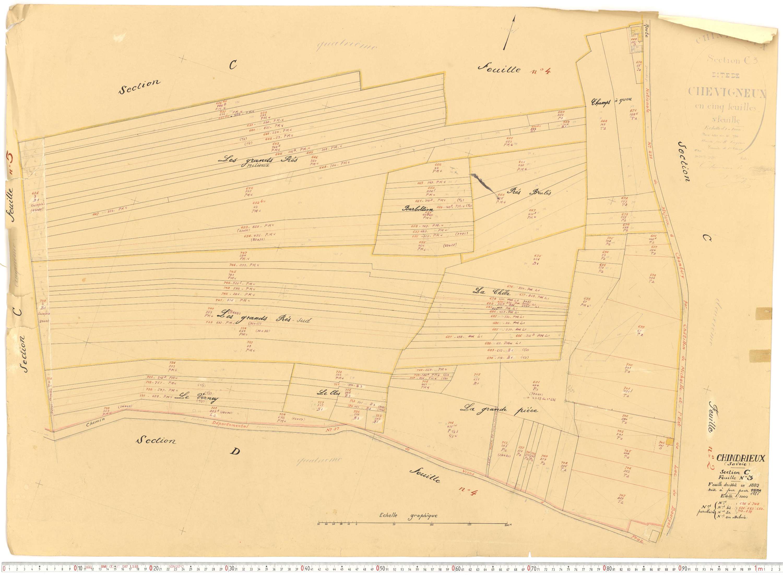 Chindrieux - Cadastre rénové, version de travail (1961).