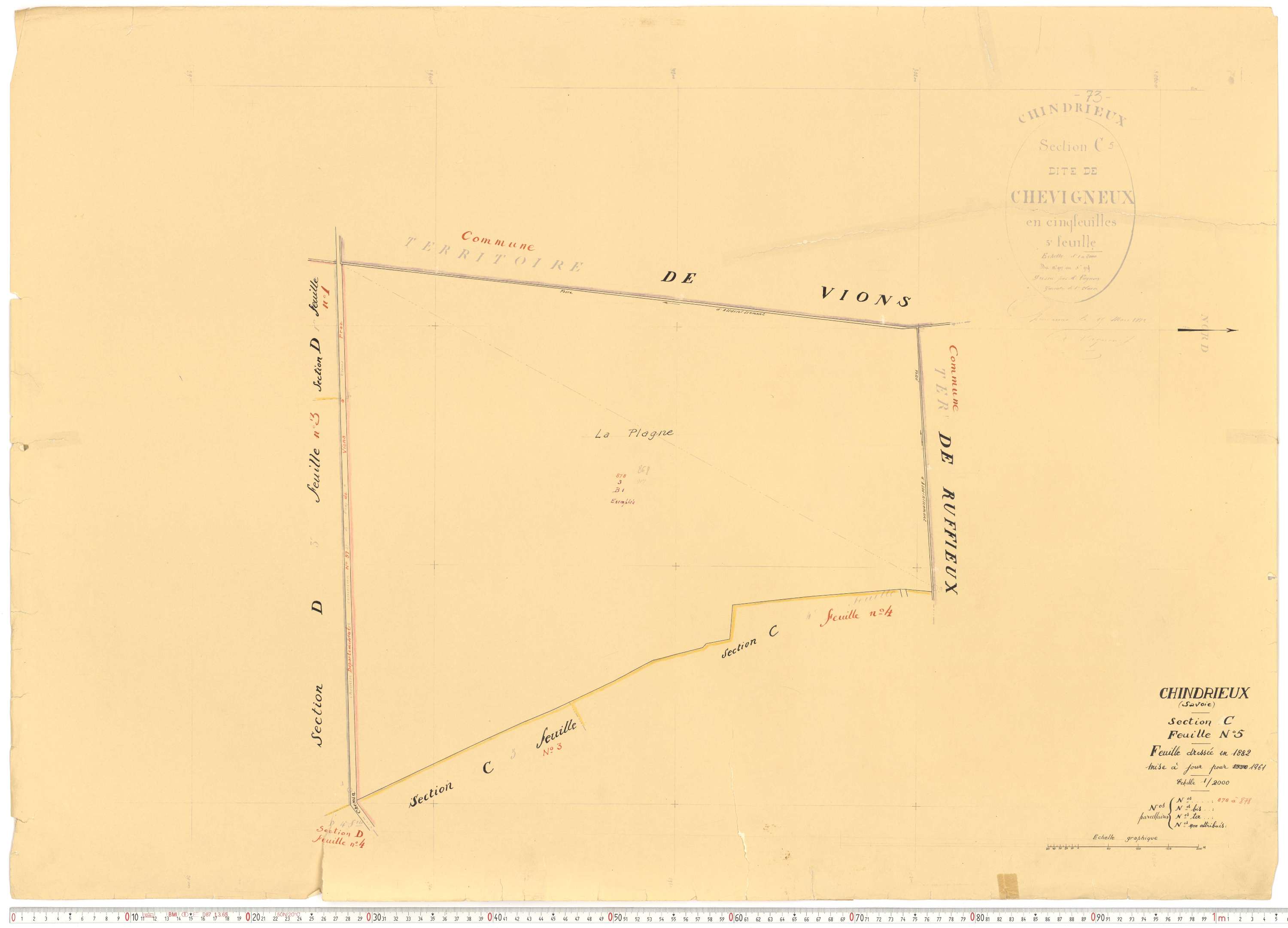 Chindrieux - Cadastre rénové, version de travail (1961).