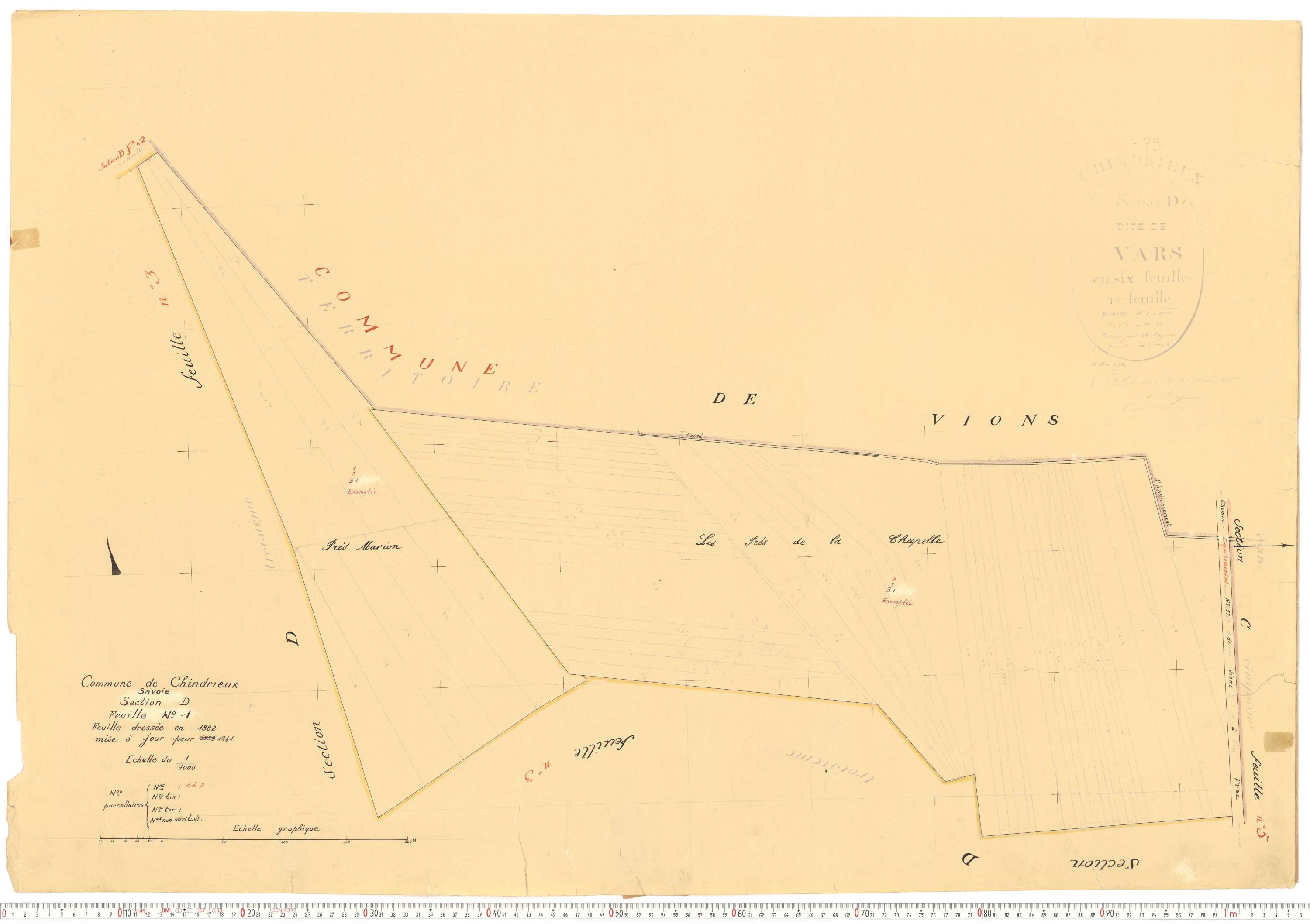 Chindrieux - Cadastre rénové, version de travail (1961).