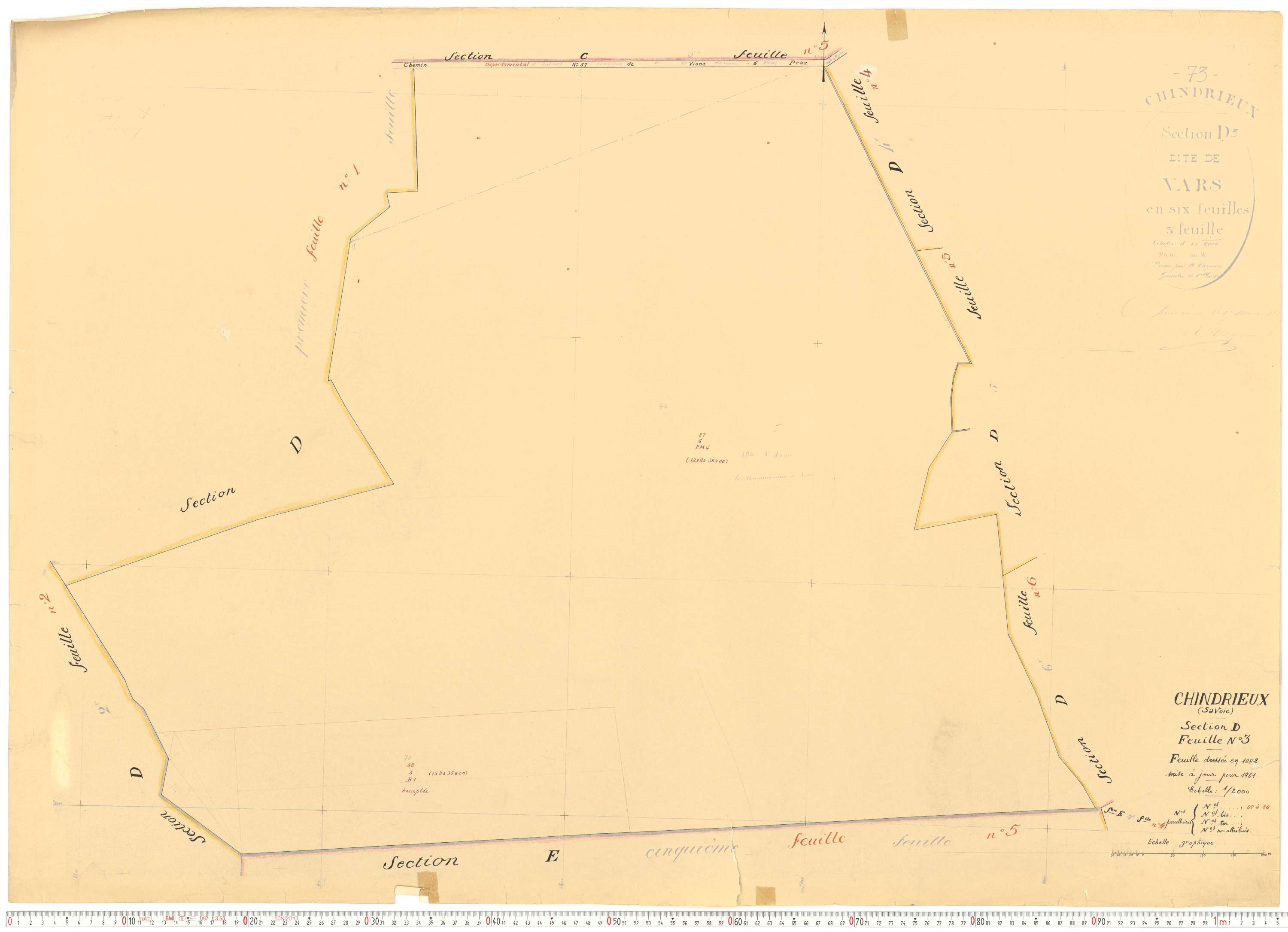 Chindrieux - Cadastre rénové, version de travail (1961).