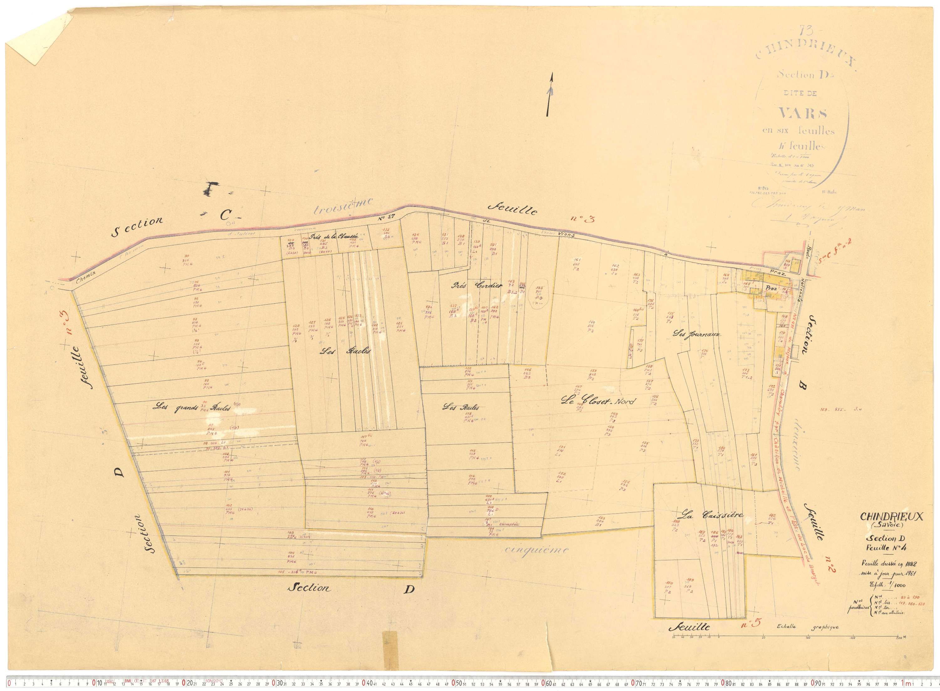 Chindrieux - Cadastre rénové, version de travail (1961).