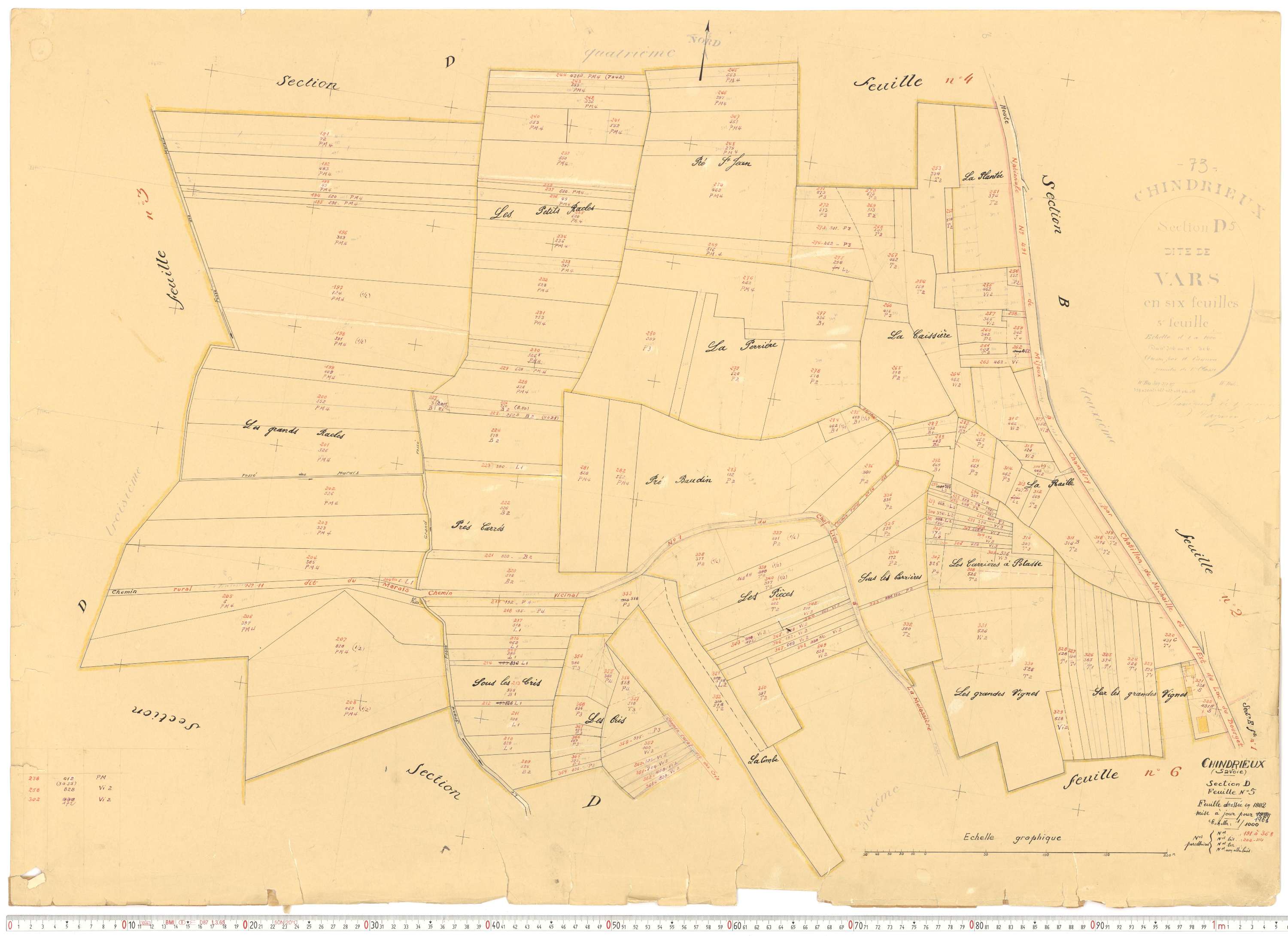 Chindrieux - Cadastre rénové, version de travail (1961).