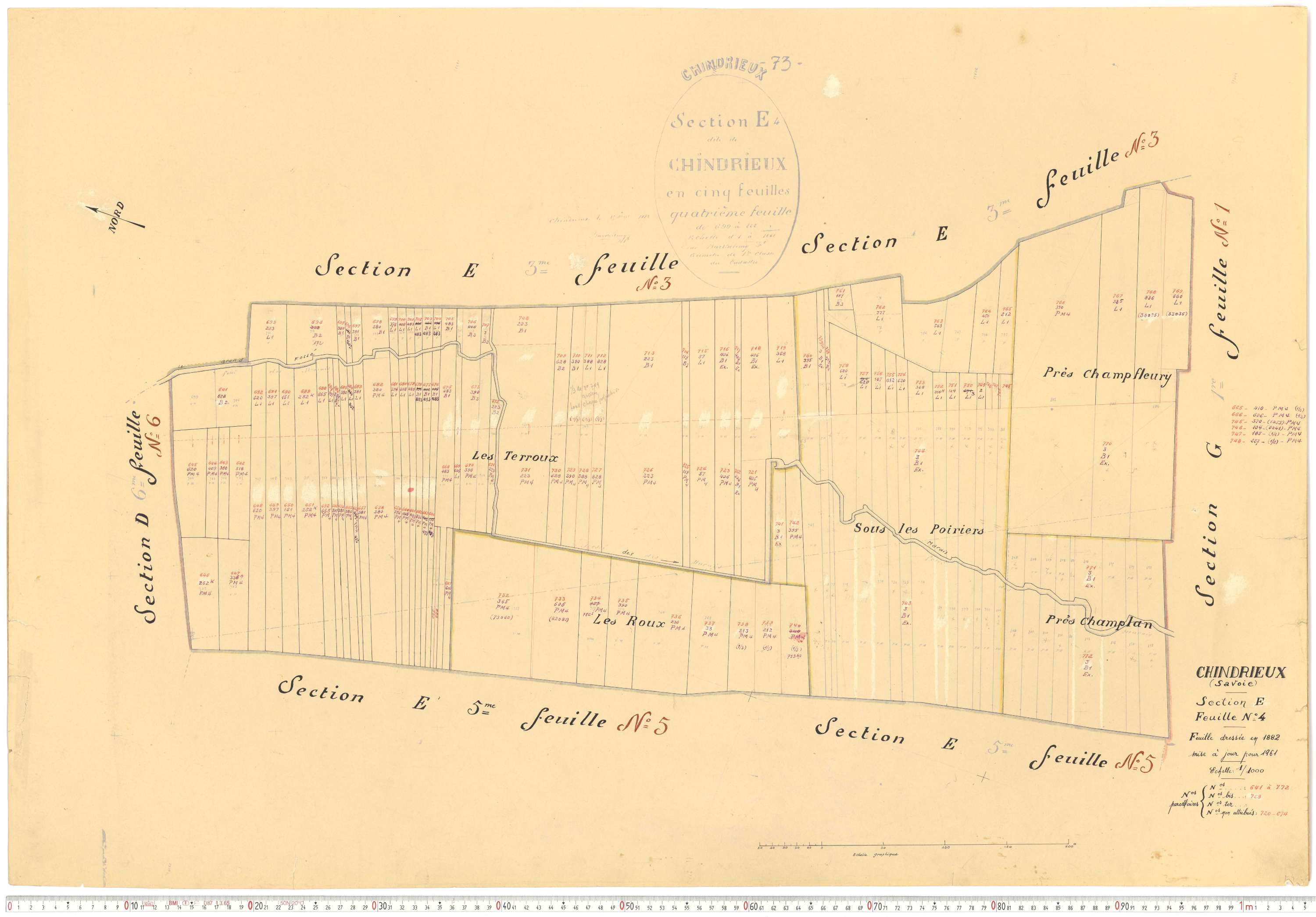 Chindrieux - Cadastre rénové, version de travail (1961).