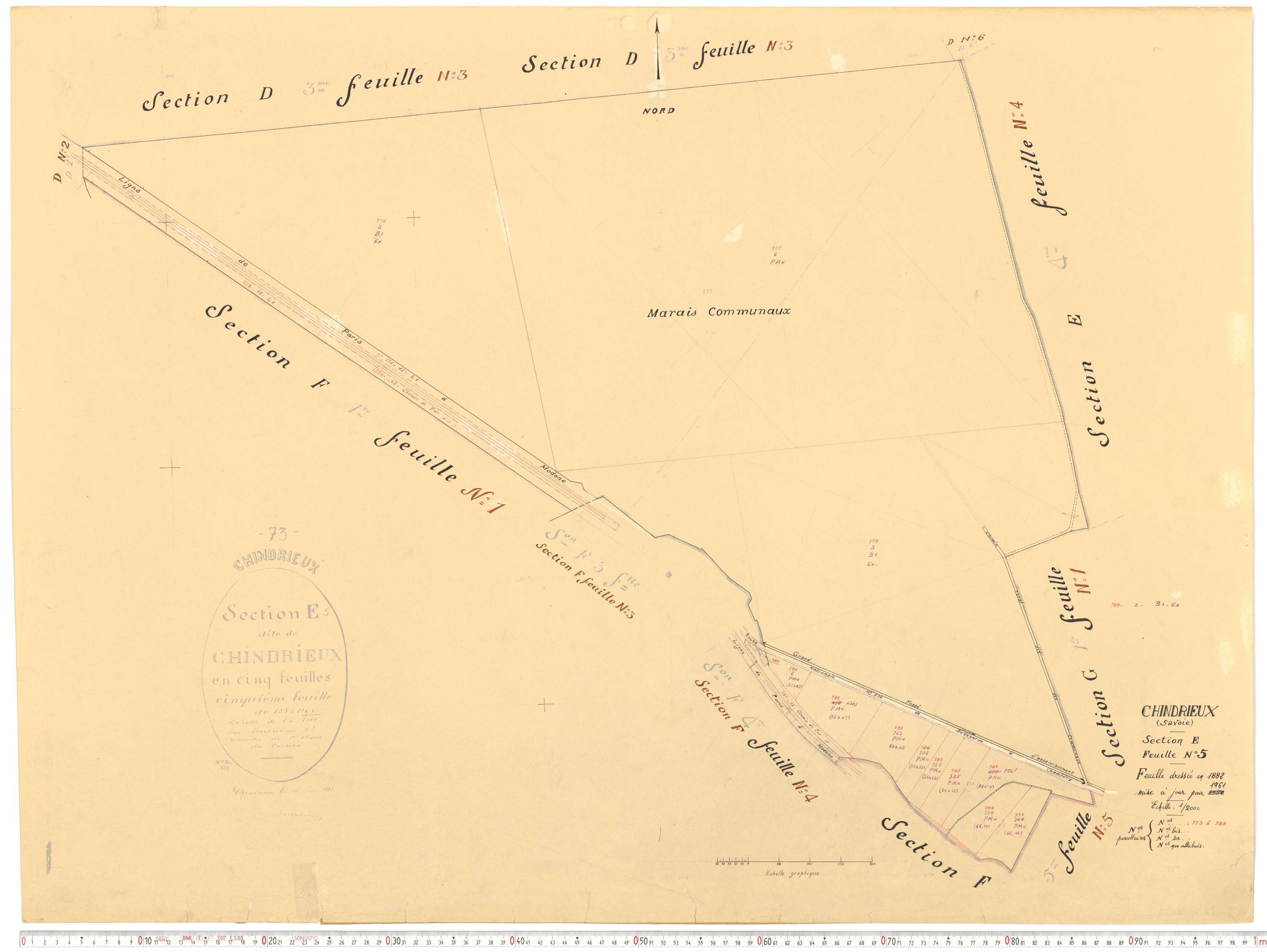 Chindrieux - Cadastre rénové, version de travail (1961).