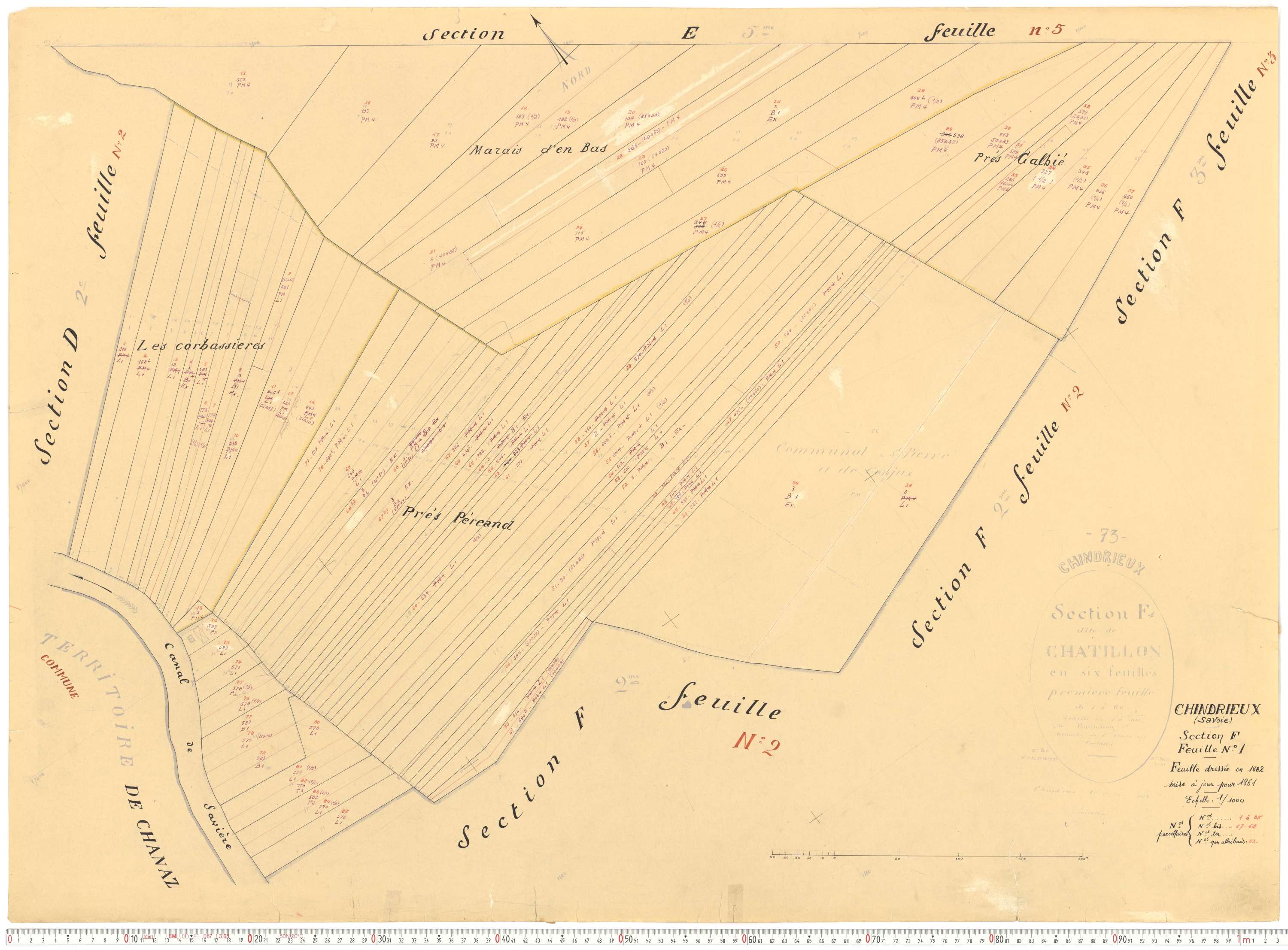 Chindrieux - Cadastre rénové, version de travail (1961).