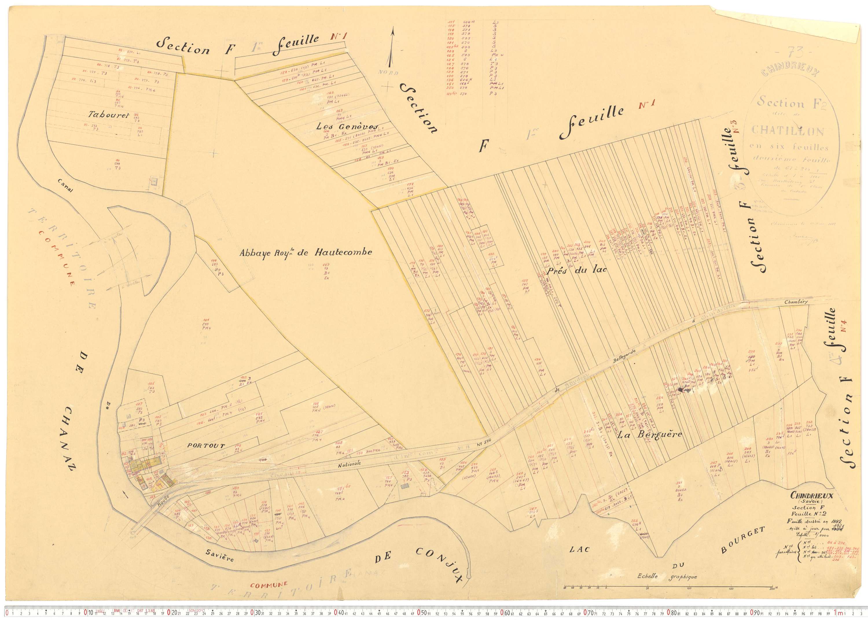 Chindrieux - Cadastre rénové, version de travail (1961).