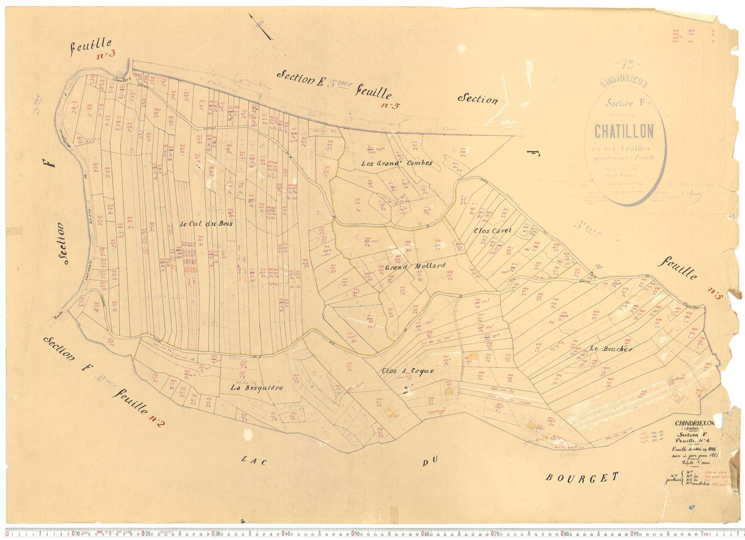 Chindrieux - Cadastre rénové, version de travail (1961).