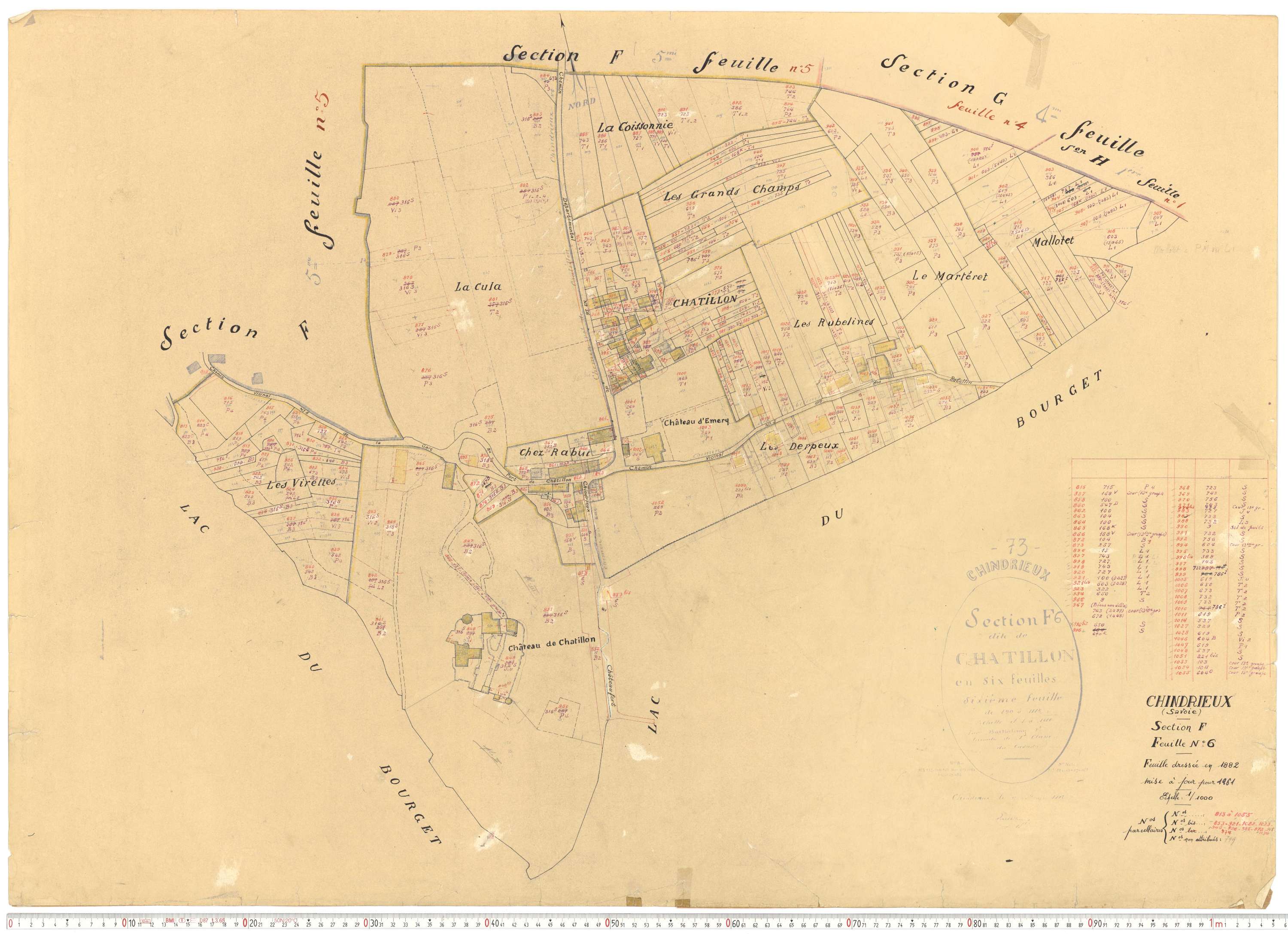 Chindrieux - Cadastre rénové, version de travail (1961).