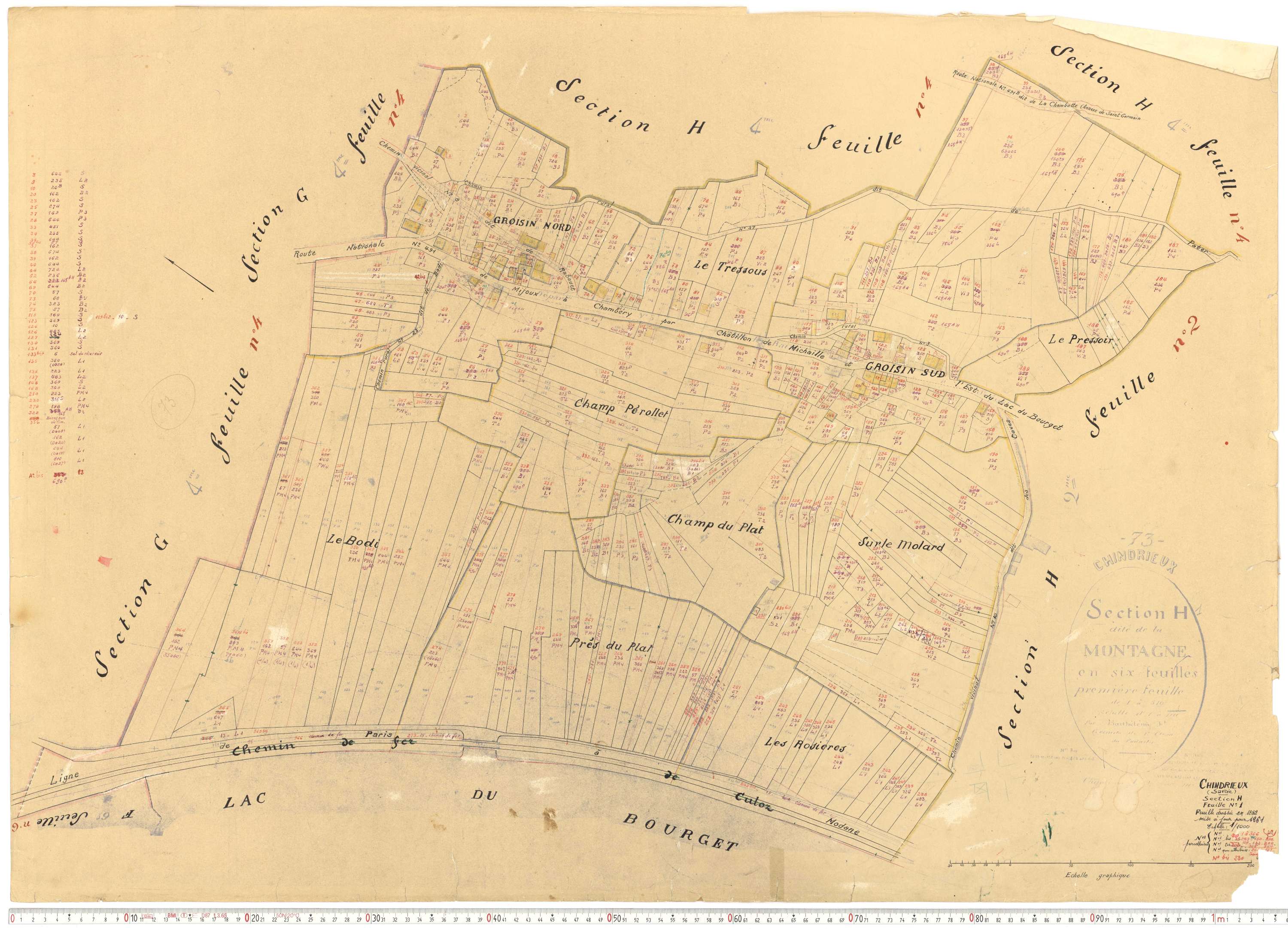 Chindrieux - Cadastre rénové, version de travail (1961).