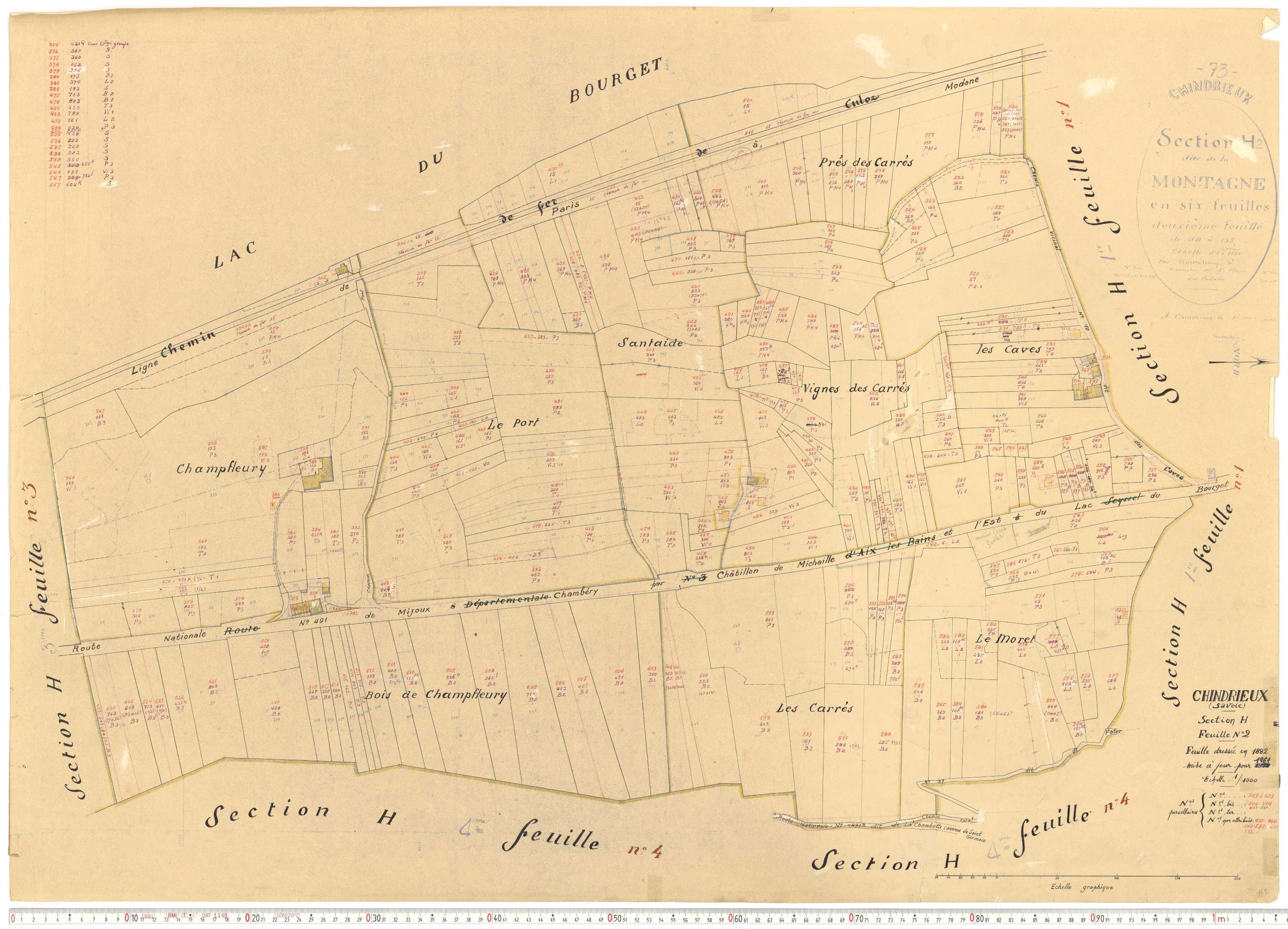 Chindrieux - Cadastre rénové, version de travail (1961).