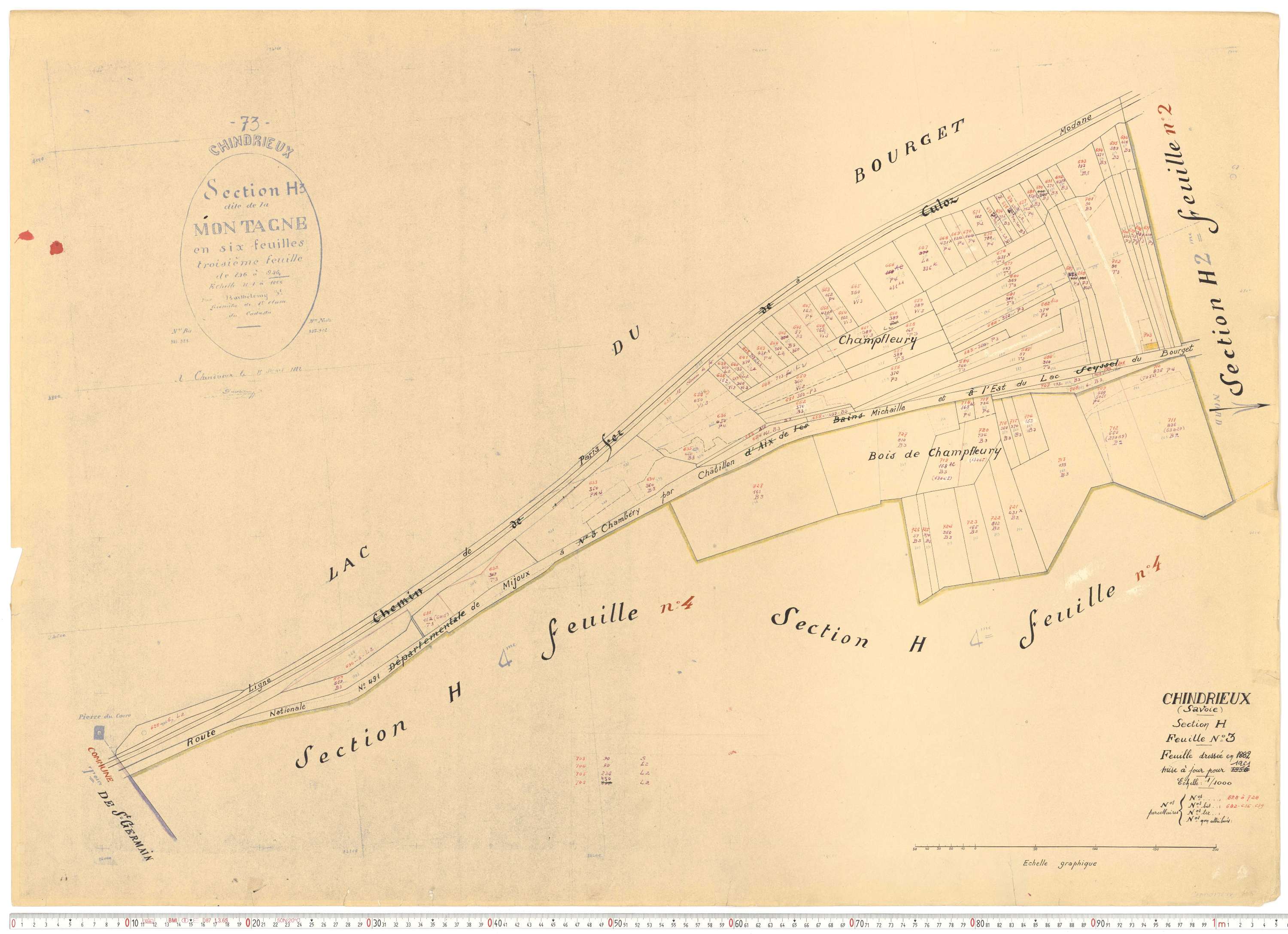 Chindrieux - Cadastre rénové, version de travail (1961).