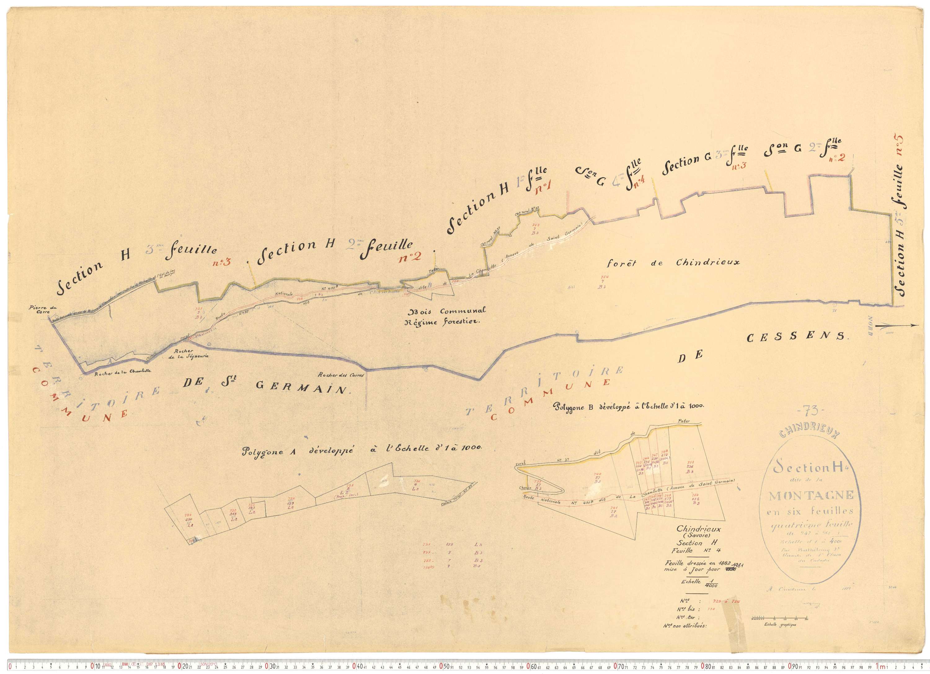 Chindrieux - Cadastre rénové, version de travail (1961).