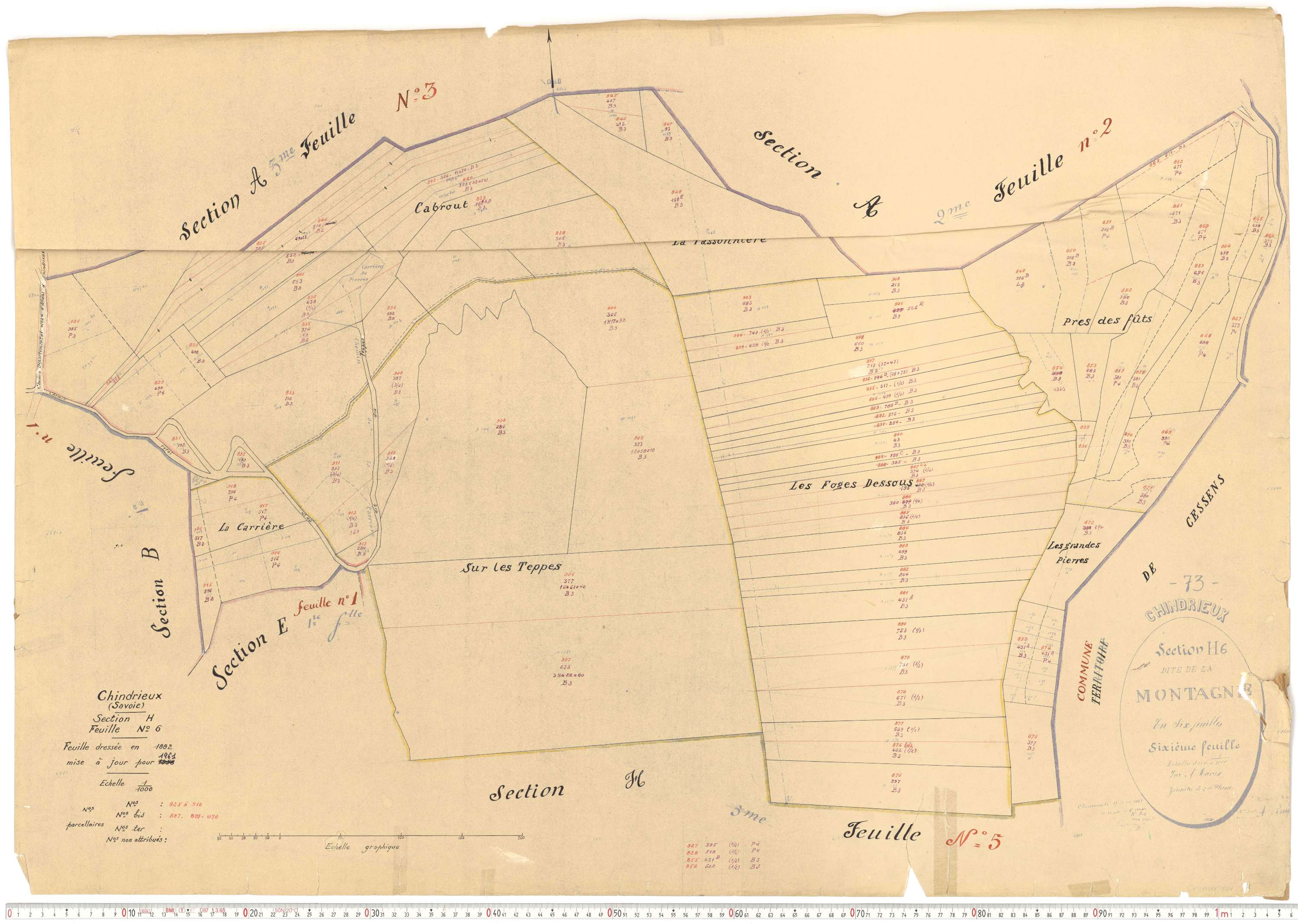 Chindrieux - Cadastre rénové, version de travail (1961).