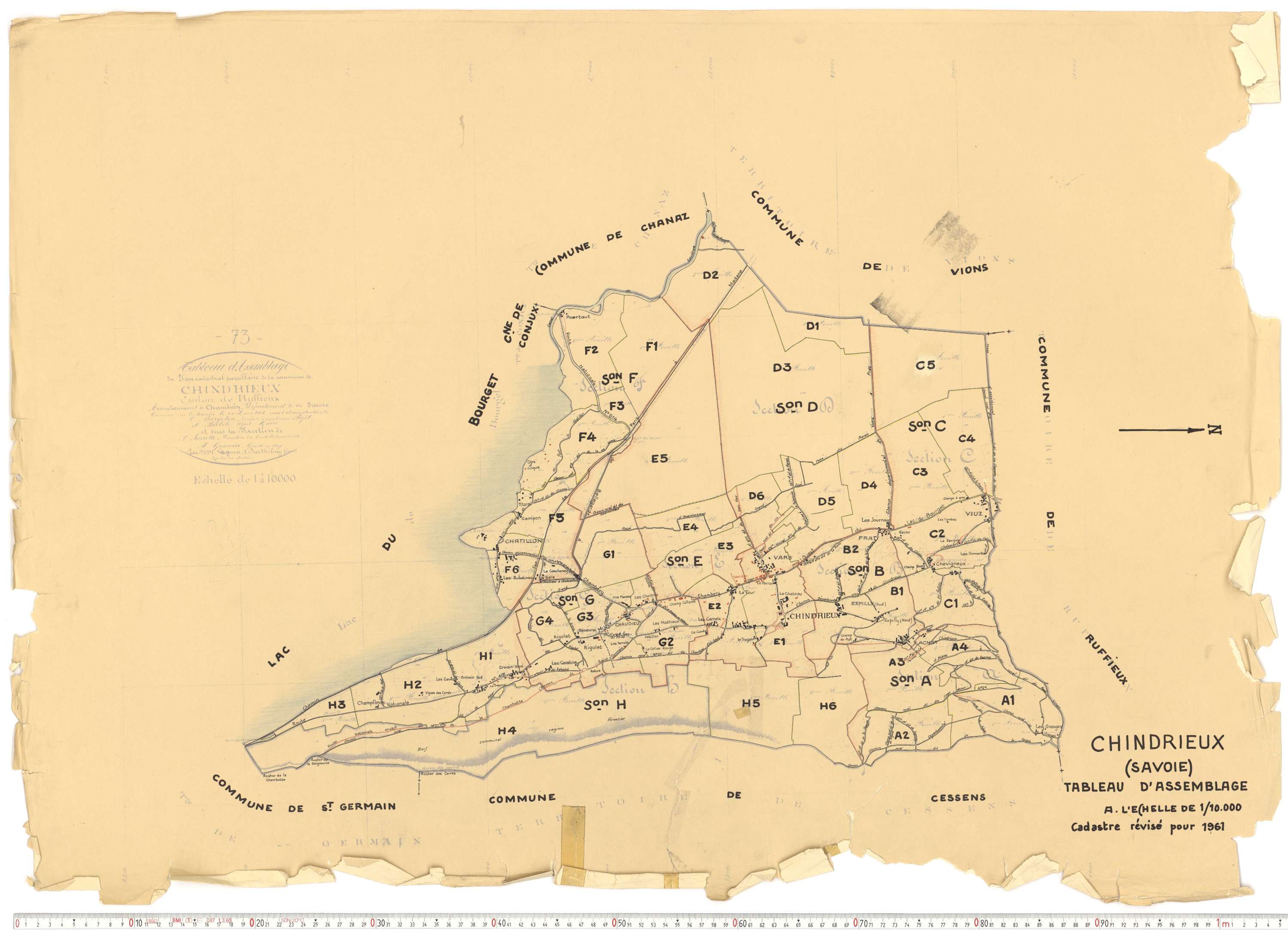 Chindrieux - Cadastre rénové, version de travail (1961).