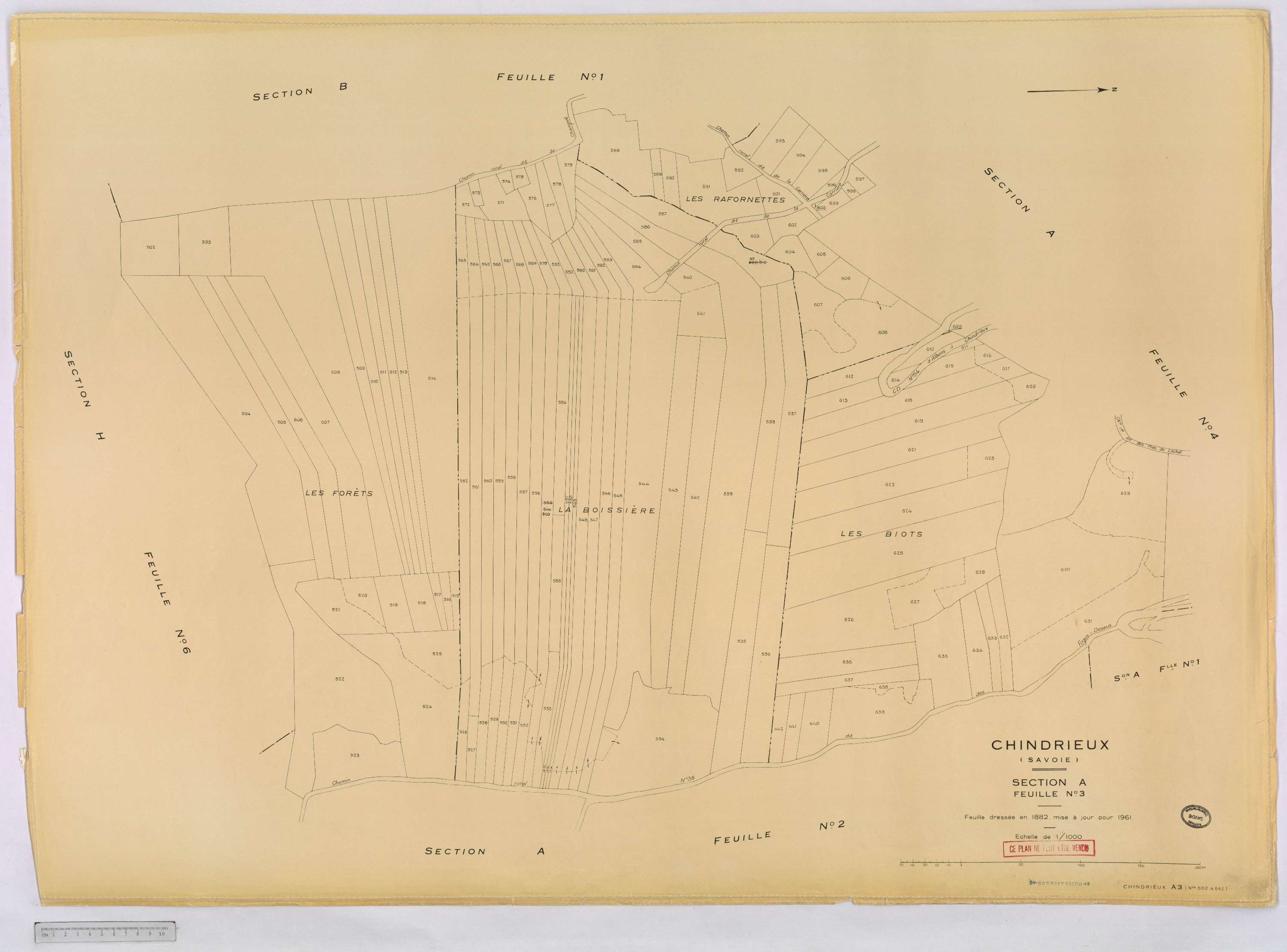 Chindrieux - Cadastre rénové, version définitive (1961).