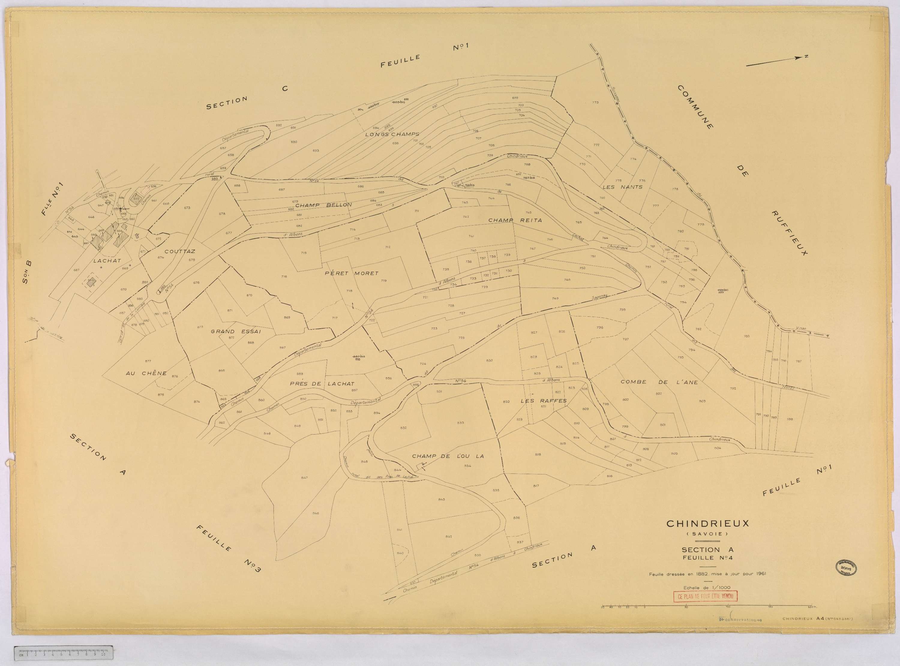 Chindrieux - Cadastre rénové, version définitive (1961).