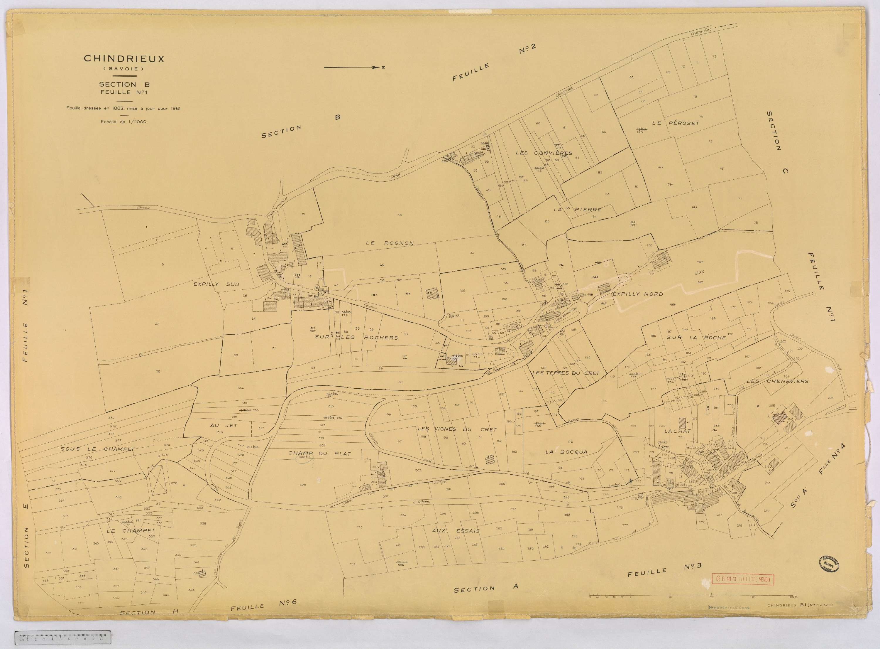 Chindrieux - Cadastre rénové, version définitive (1961).