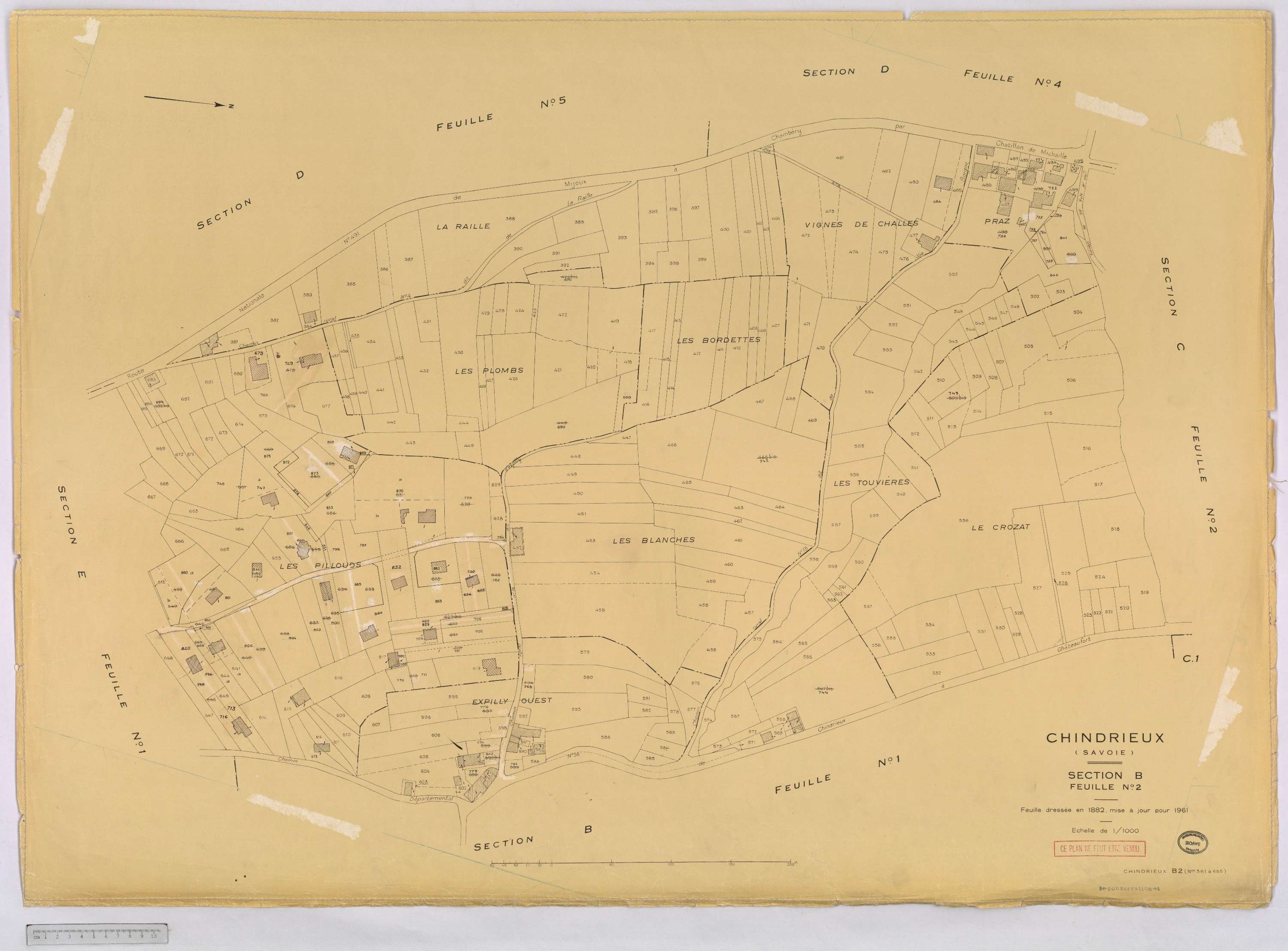 Chindrieux - Cadastre rénové, version définitive (1961).