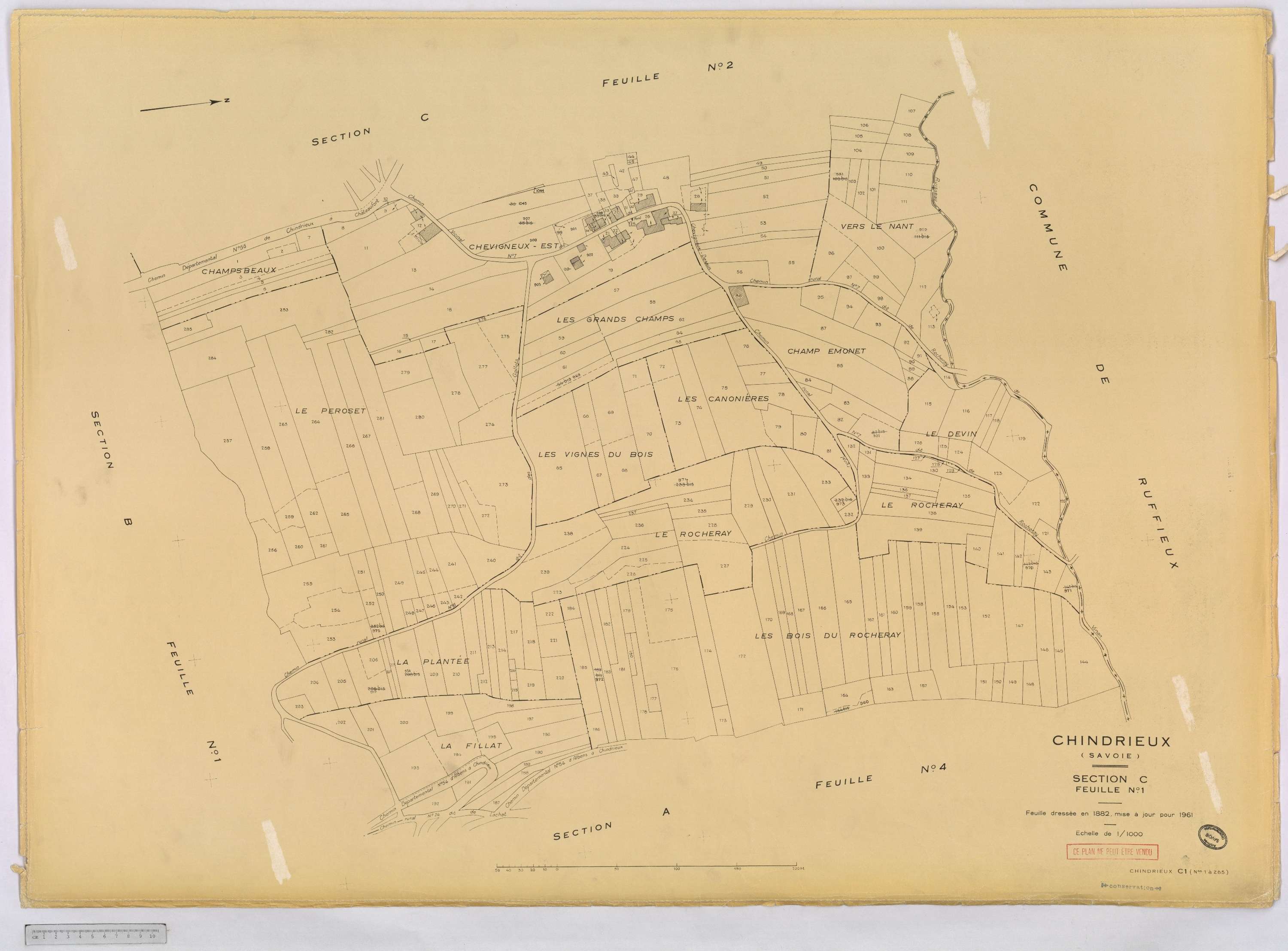 Chindrieux - Cadastre rénové, version définitive (1961).