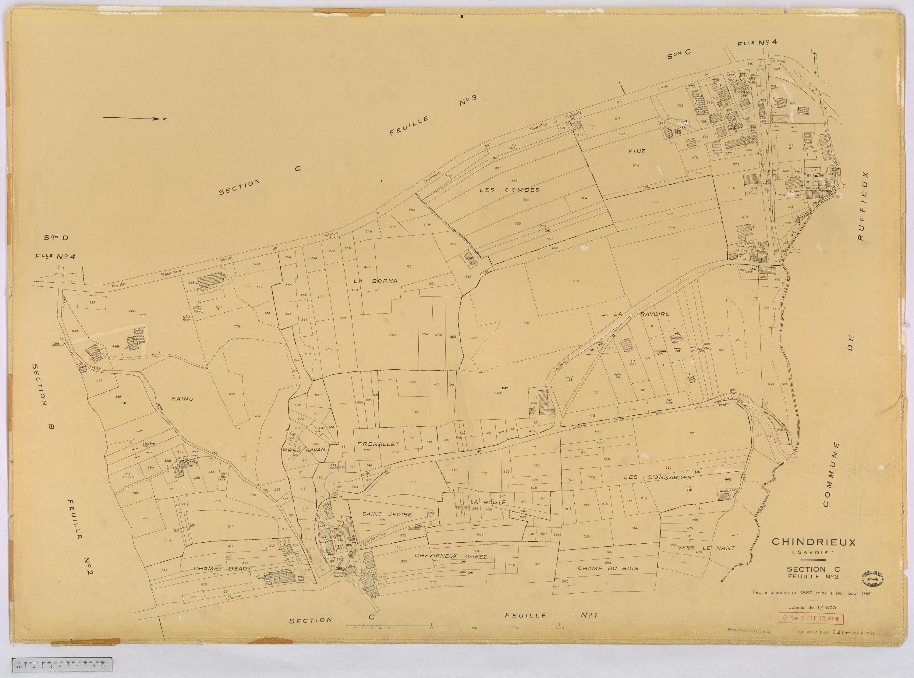 Chindrieux - Cadastre rénové, version définitive (1961).