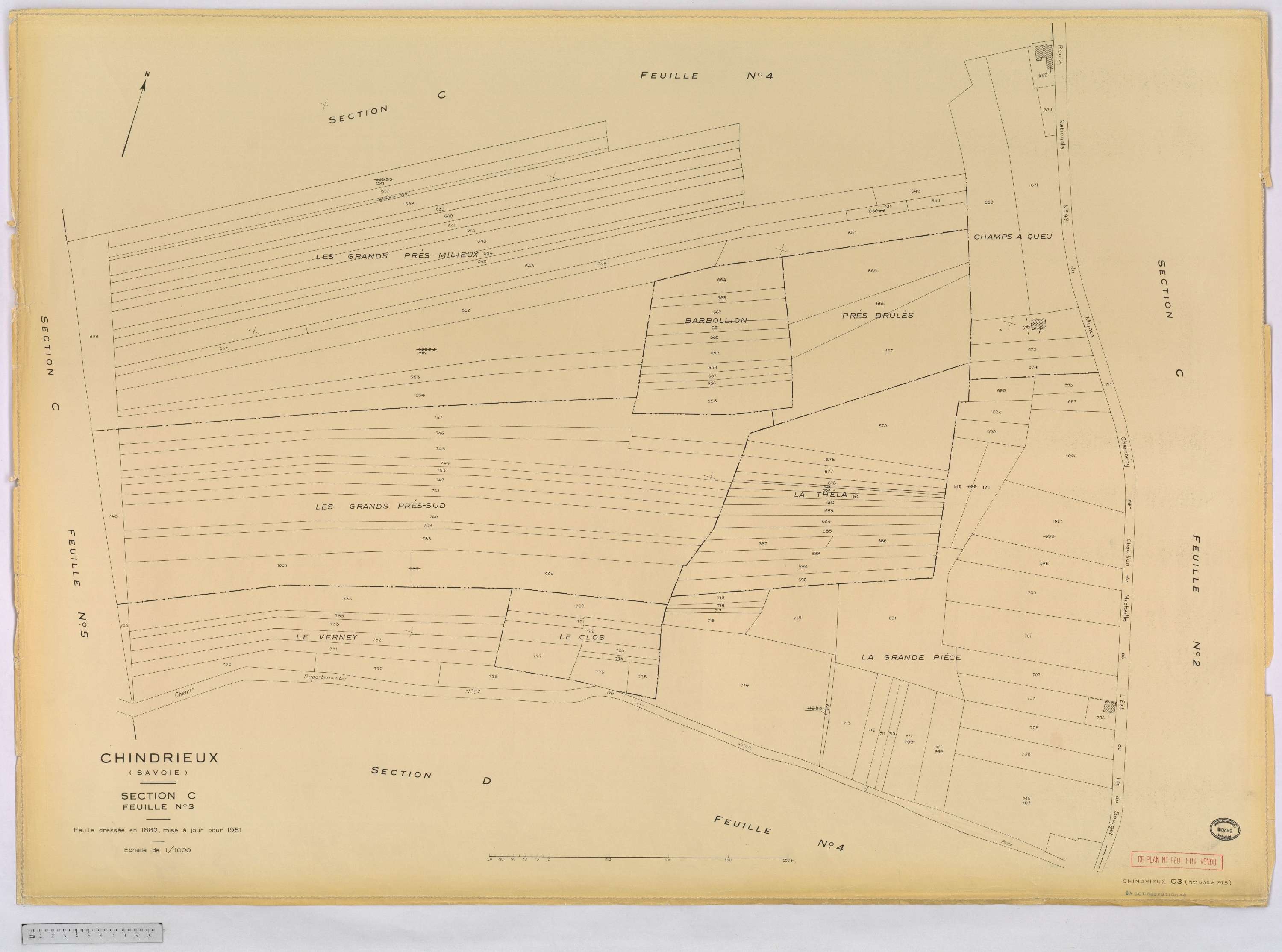 Chindrieux - Cadastre rénové, version définitive (1961).