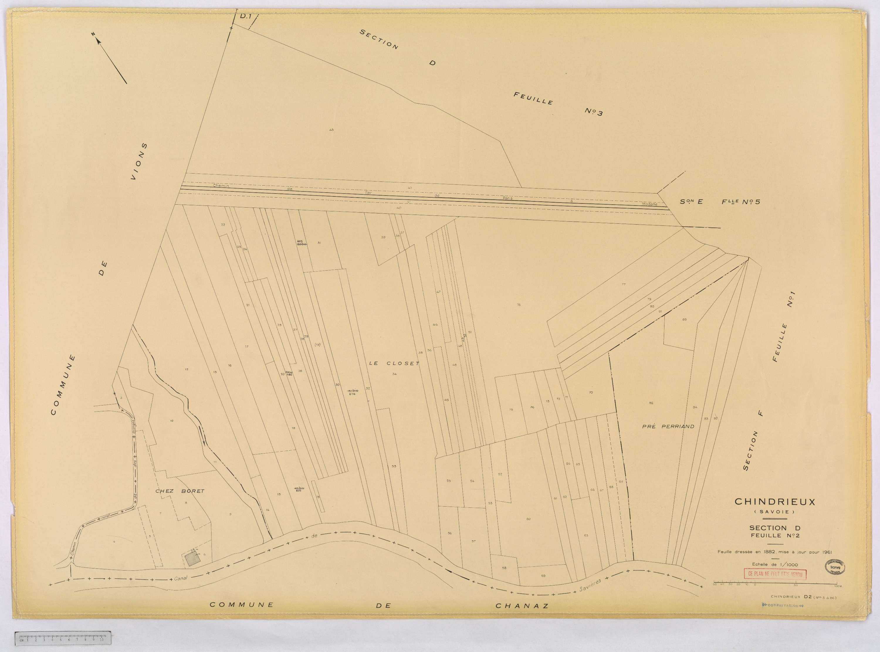Chindrieux - Cadastre rénové, version définitive (1961).