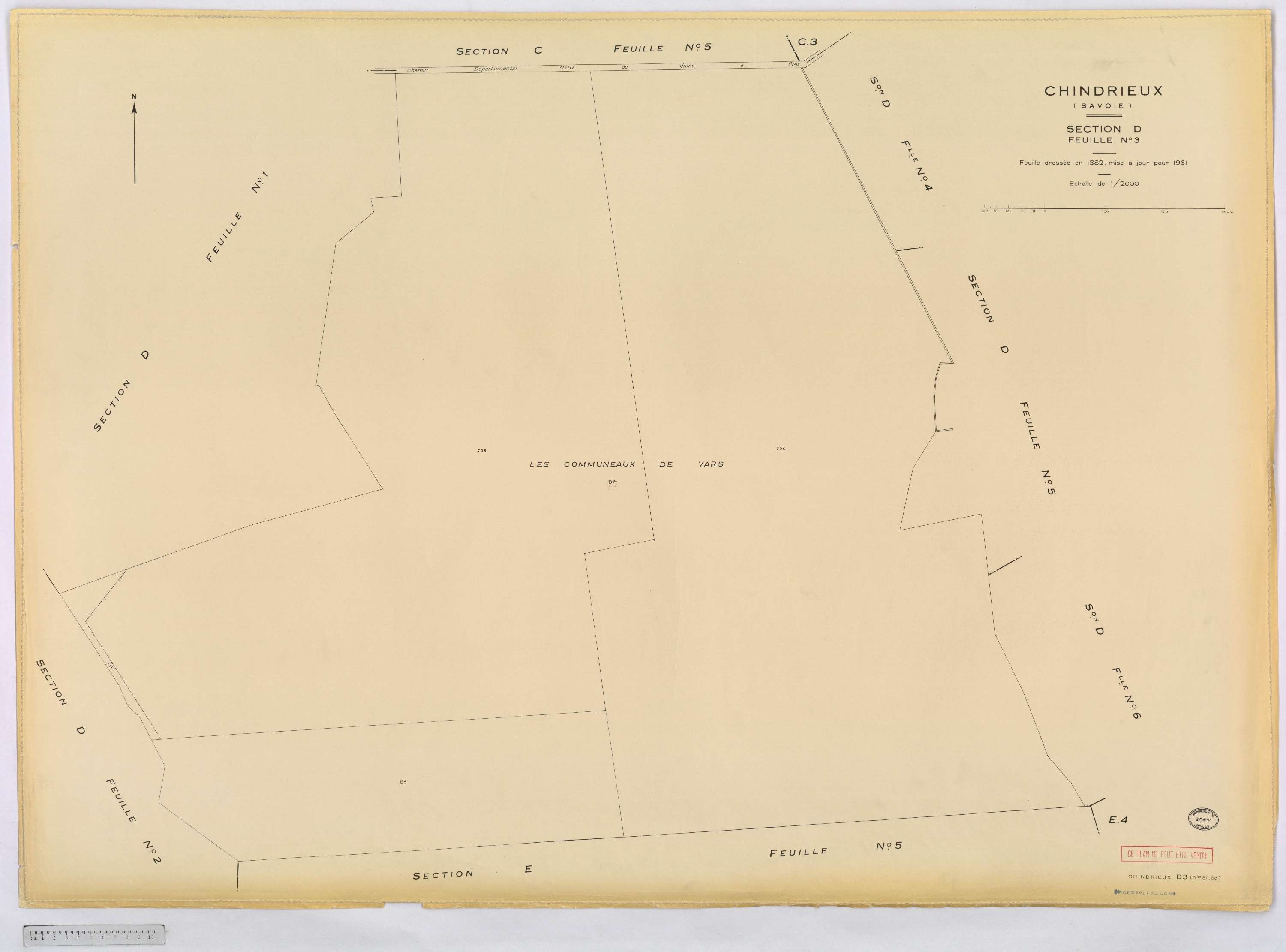 Chindrieux - Cadastre rénové, version définitive (1961).