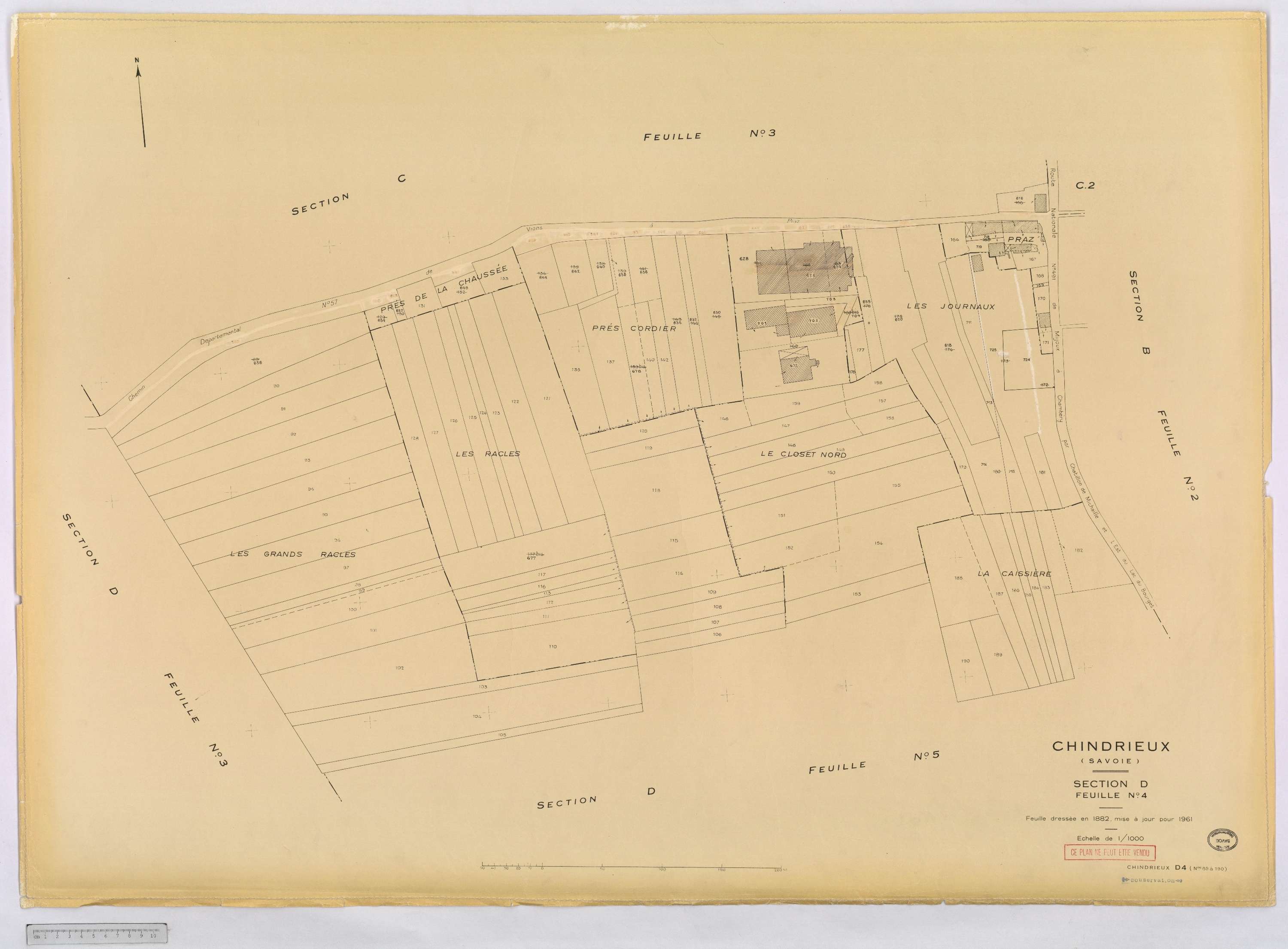 Chindrieux - Cadastre rénové, version définitive (1961).